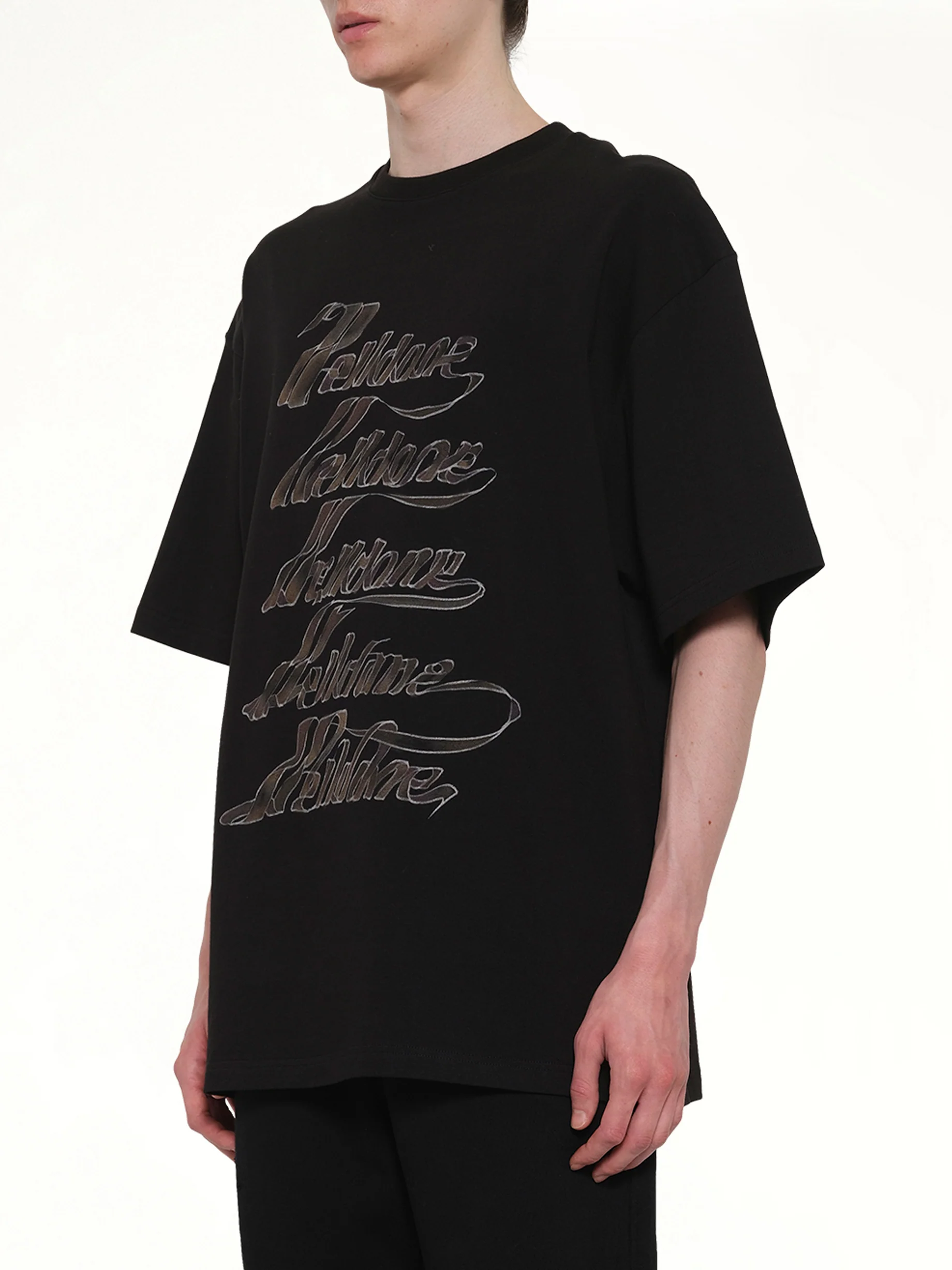 Ribbon Multi-Logo T-Shirt in Black - Image 3