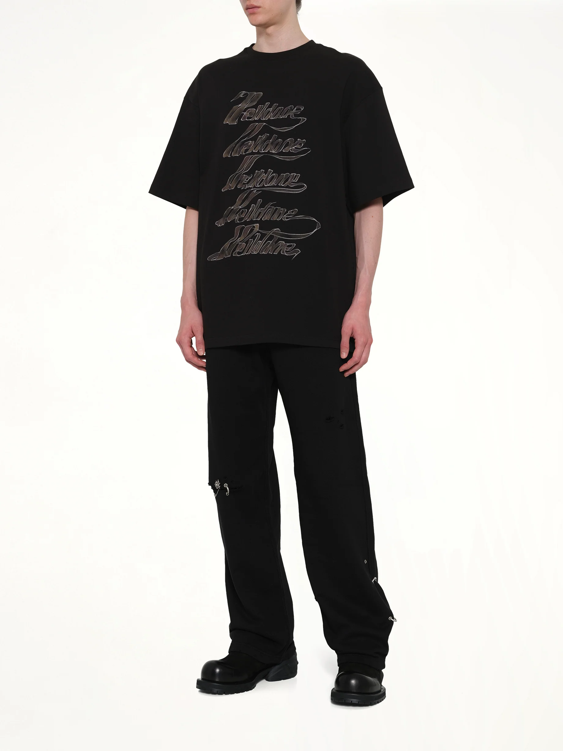 Ribbon Multi-Logo T-Shirt in Black - Image 4