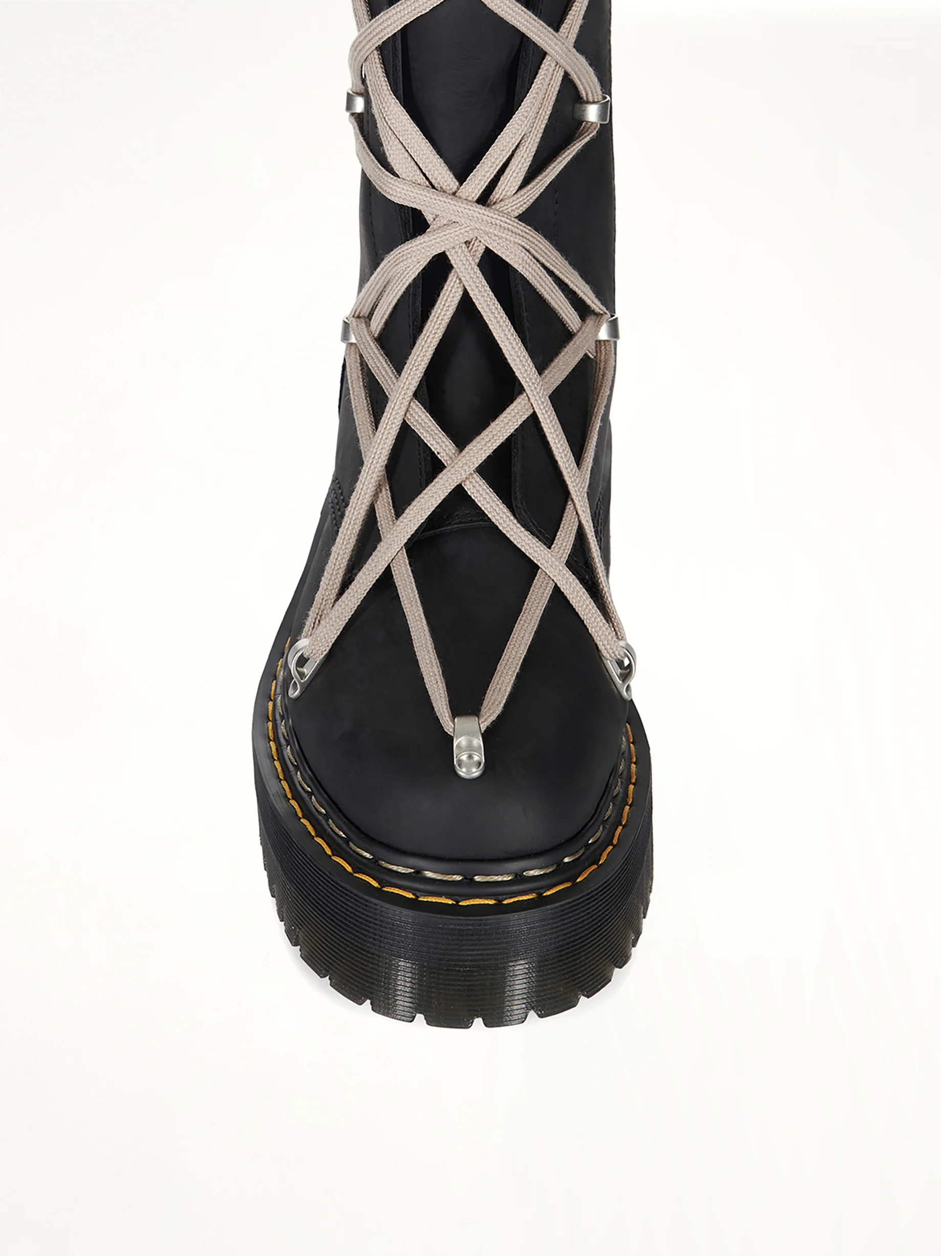 Rick Owens x Dr. Marten 1B60 Quad Sole Pentalace Boots in Black - Image 6