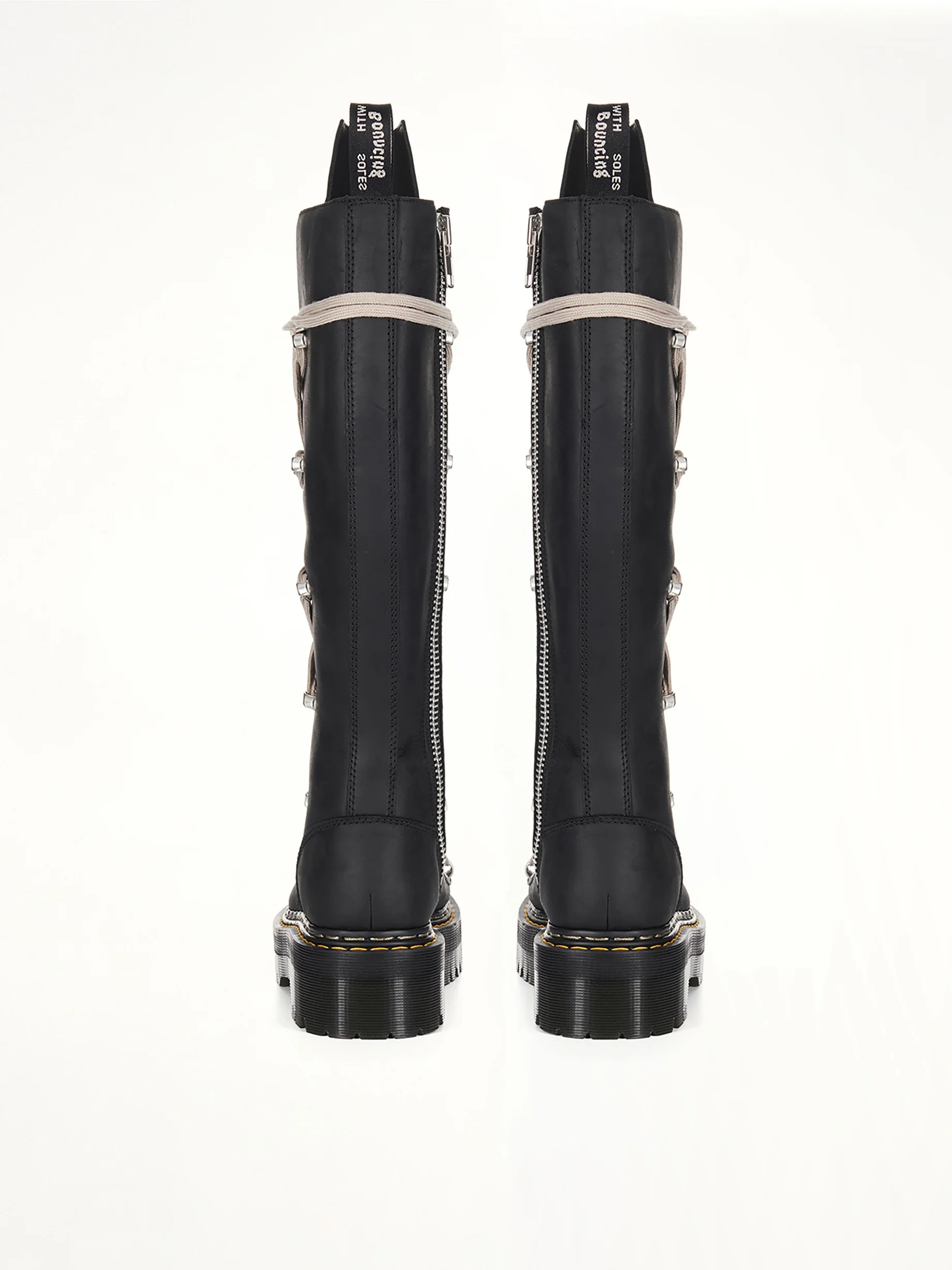 Rick Owens x Dr. Marten 1B60 Quad Sole Pentalace Boots in Black - Image 5