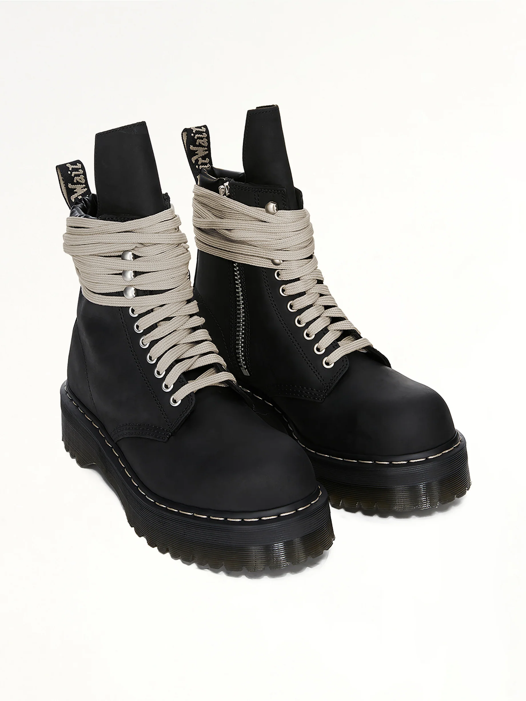 Rick Owens x Dr. Martens Quad Sole Steel Toe Boots in Black - Image 2