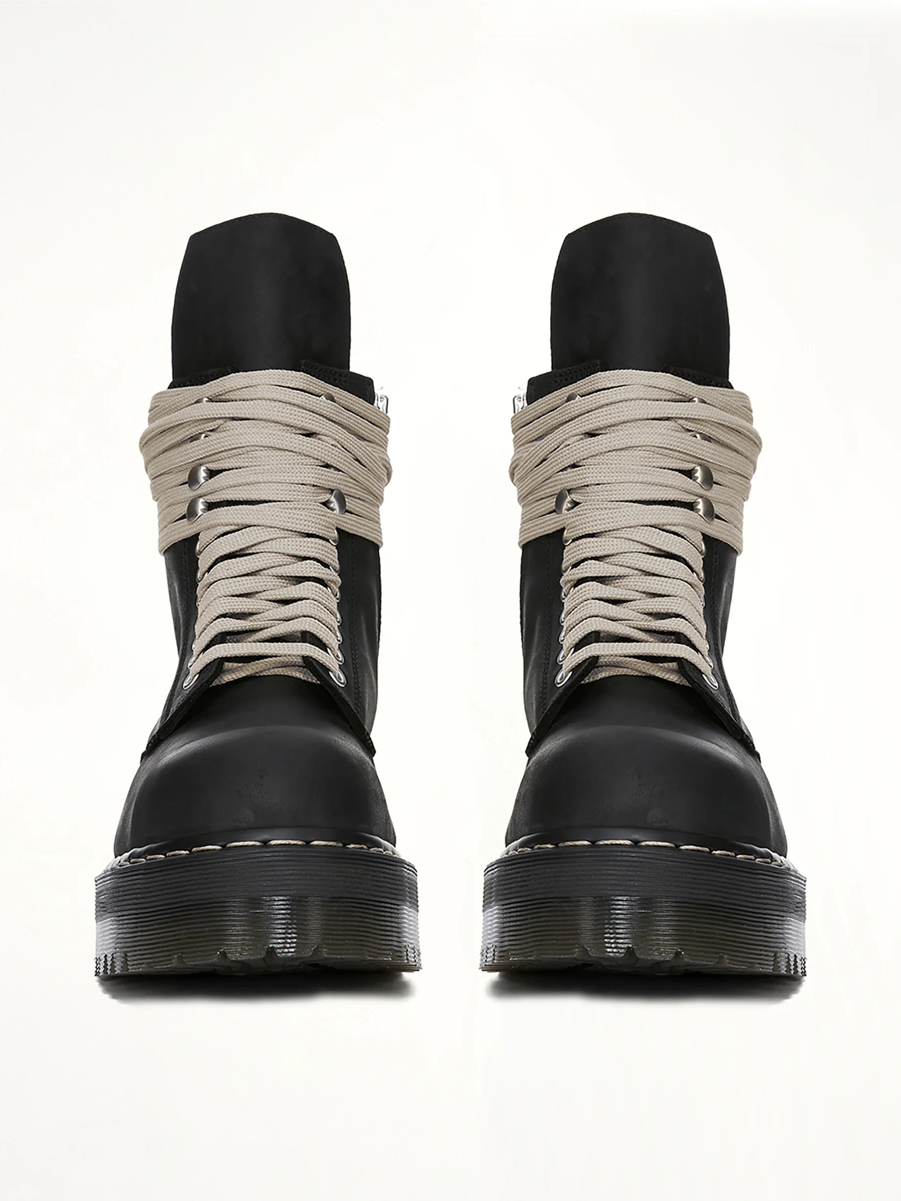 Rick Owens x Dr. Martens Quad Sole Steel Toe Boots in Black - Image 3