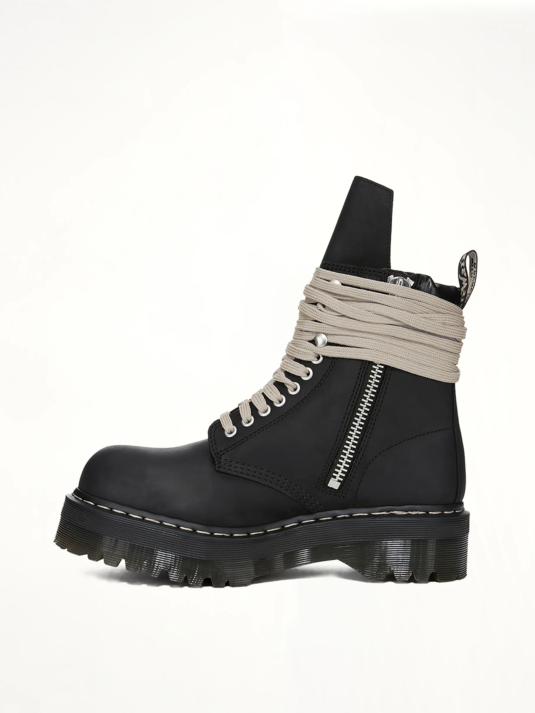 Rick Owens x Dr. Martens Quad Sole Steel Toe Boots in Black - Image 4