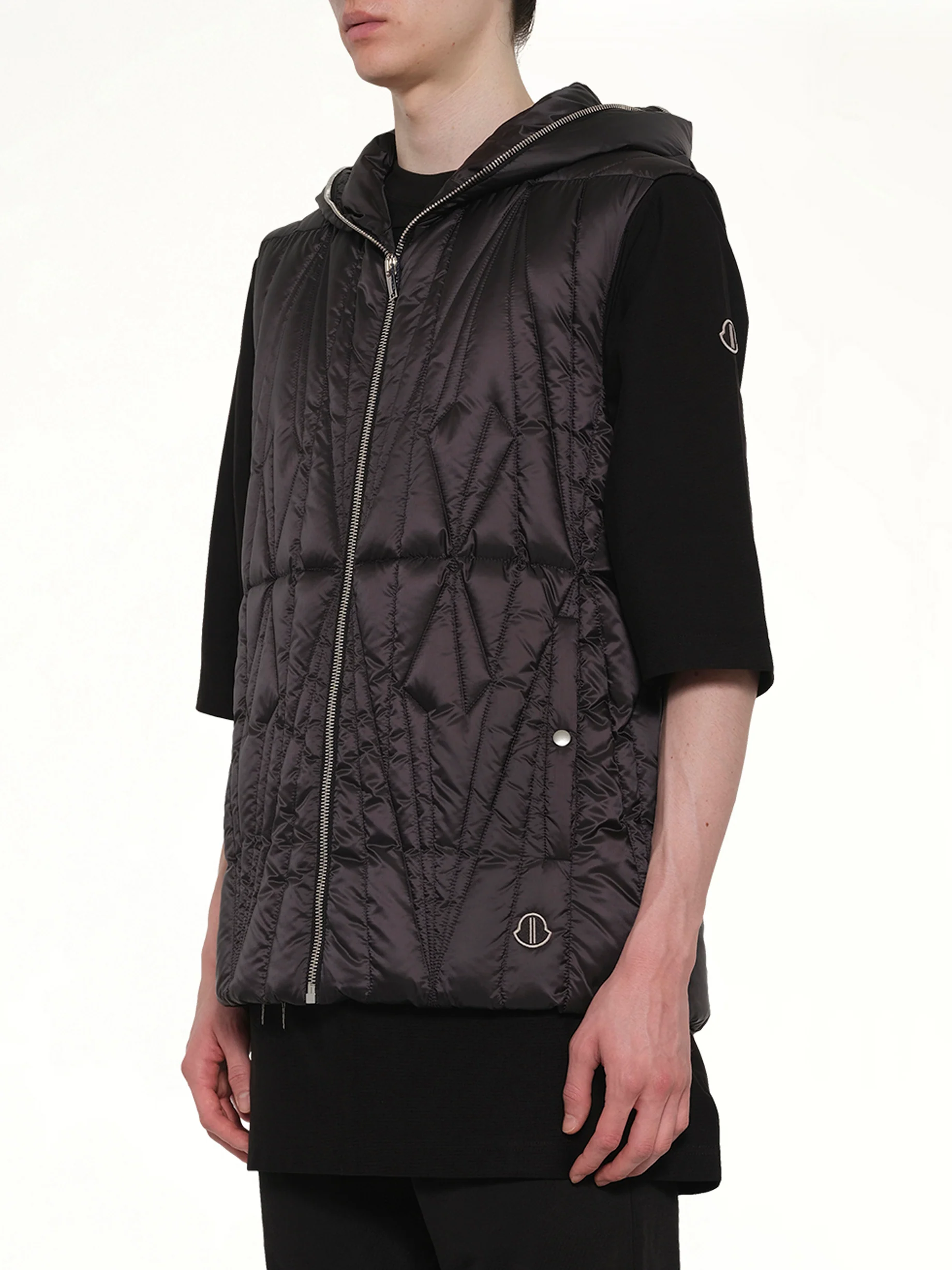 Rick Owens x Moncler Geocamo Ziplock Vest in Black - Image 3