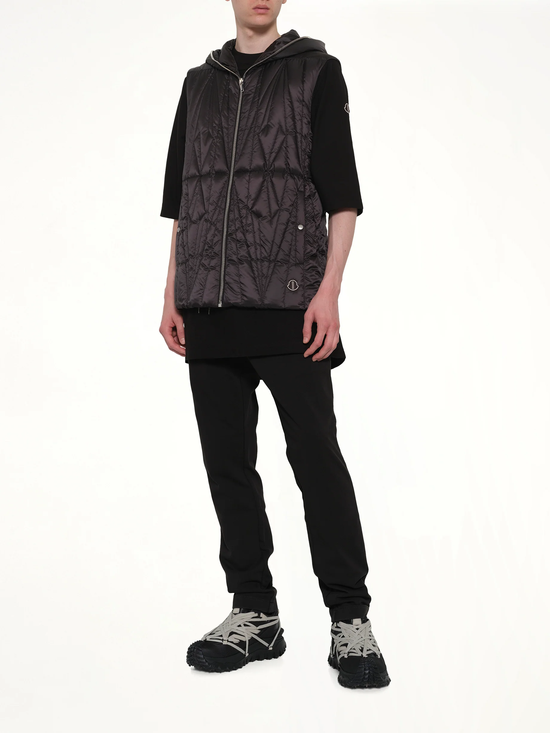Rick Owens x Moncler Geocamo Ziplock Vest in Black - Image 4