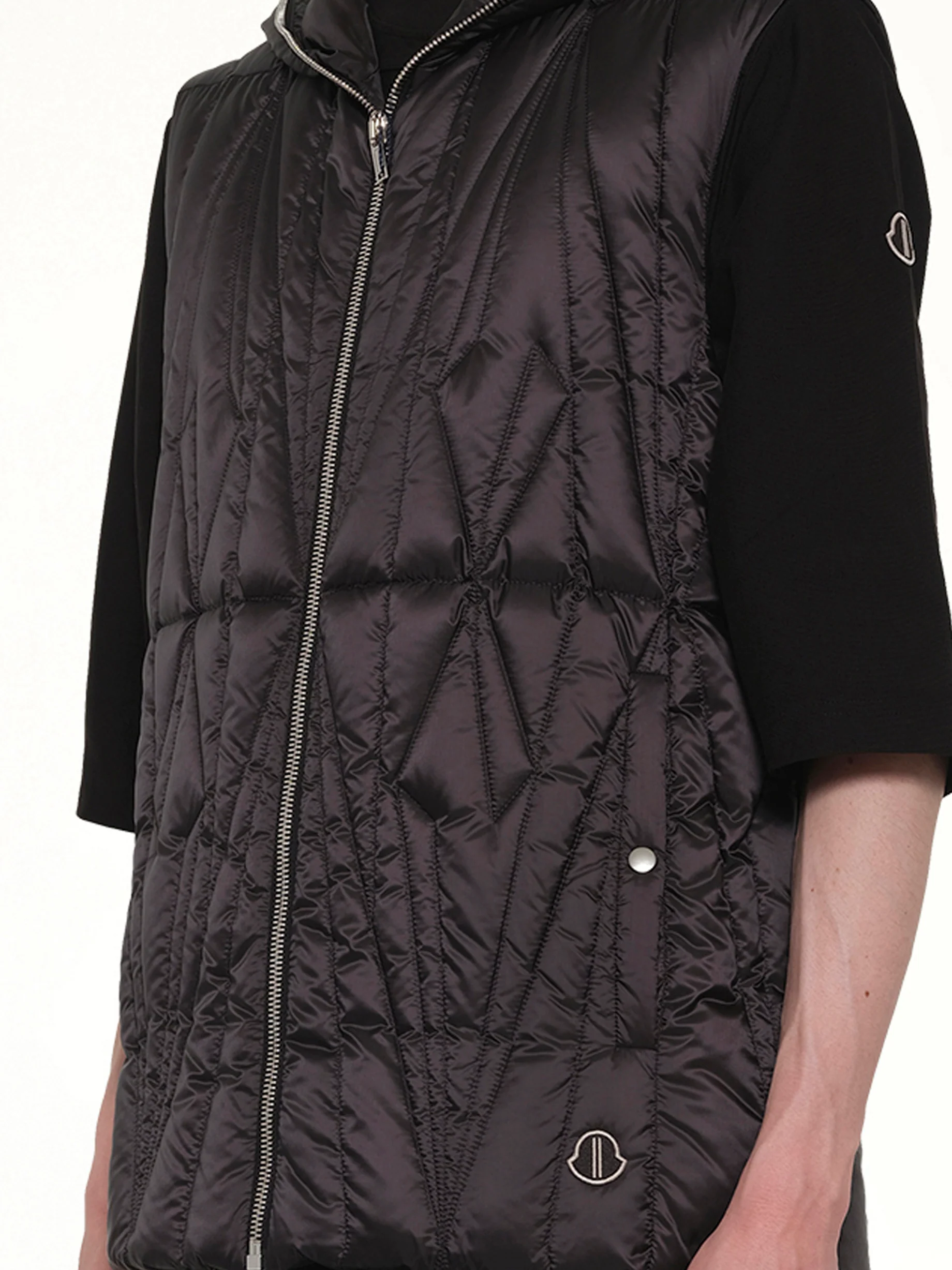 Rick Owens x Moncler Geocamo Ziplock Vest in Black - Image 6