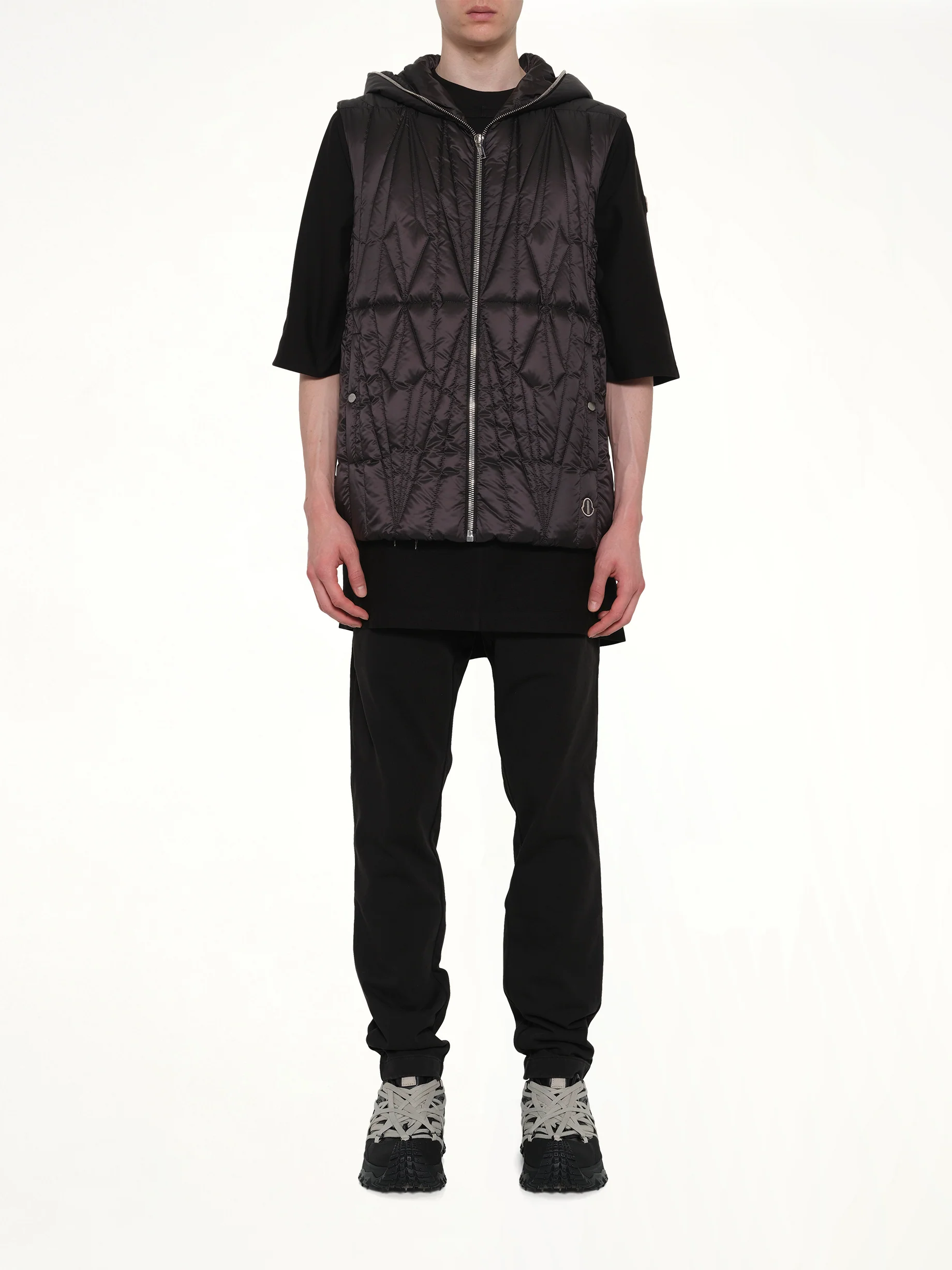 Rick Owens x Moncler Geocamo Ziplock Vest in Black - Image 7