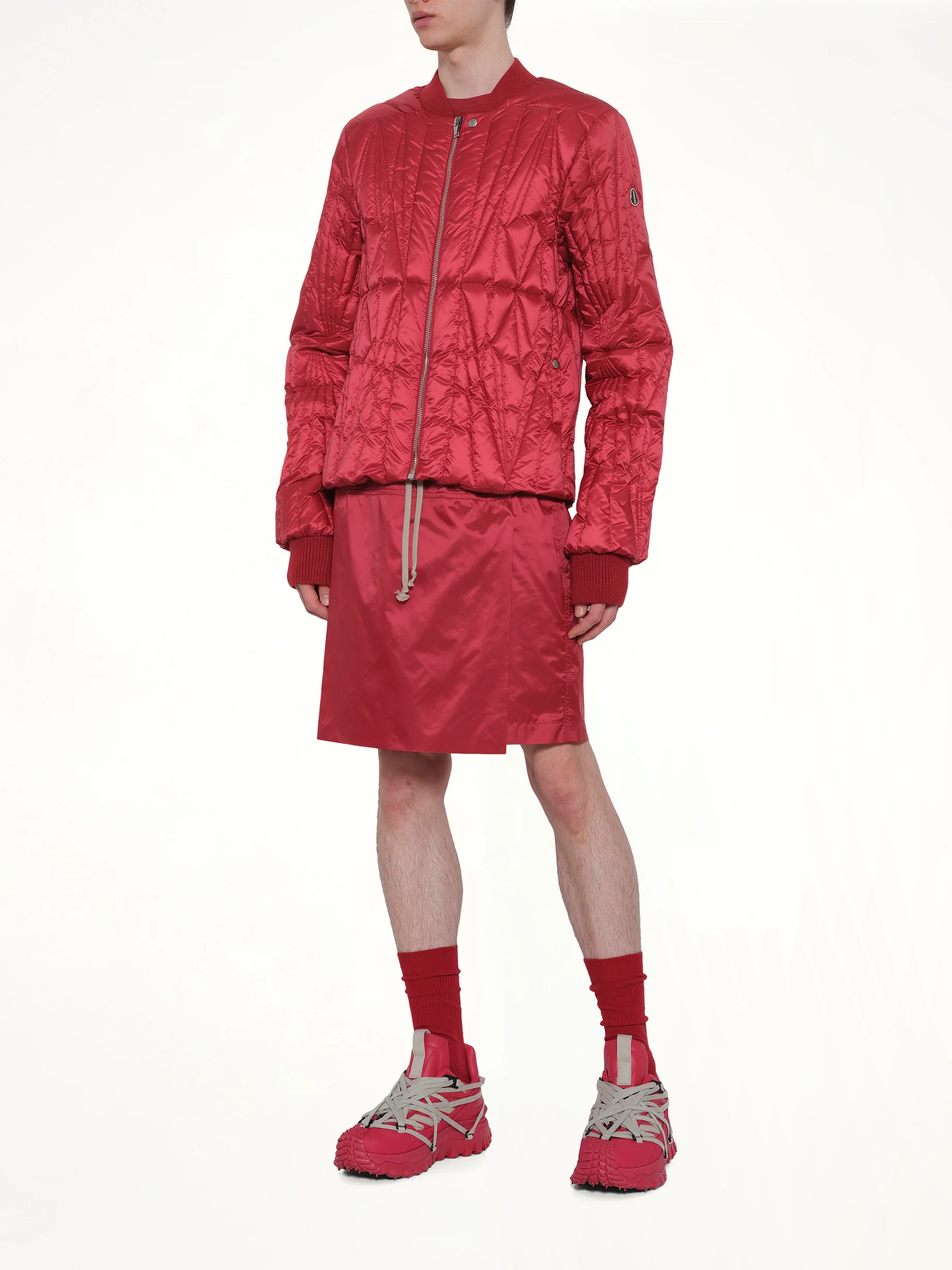 Rick Owens x Moncler Kiltshorts in Carnelian - Image 4