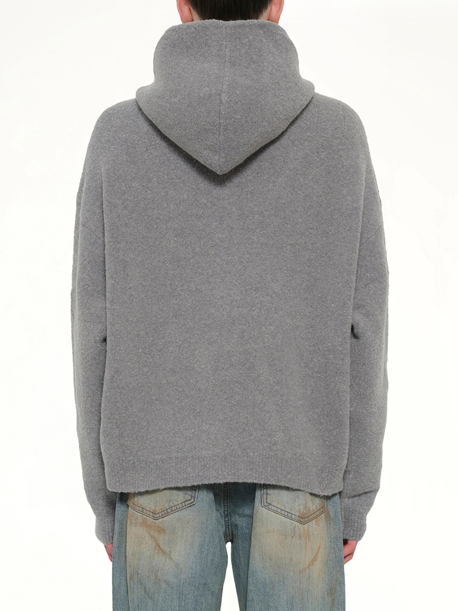 Rose with Thorns Zip-Up Hoodie in Grey - Image 5