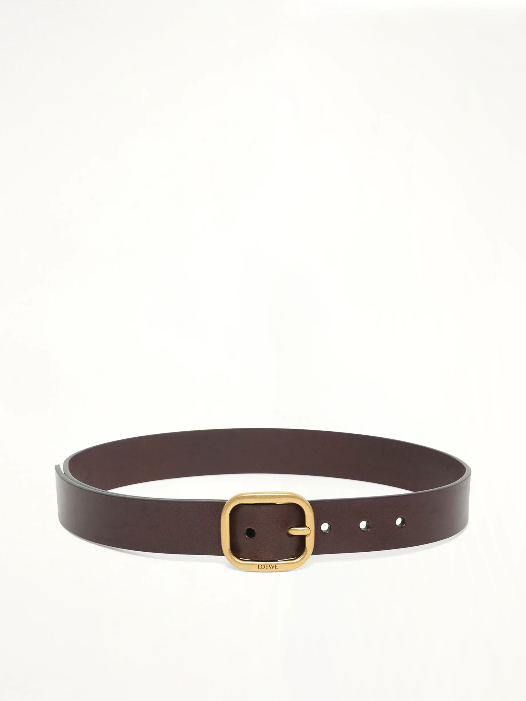 Rounded Soft 3.5cm Belt in Dark Brown