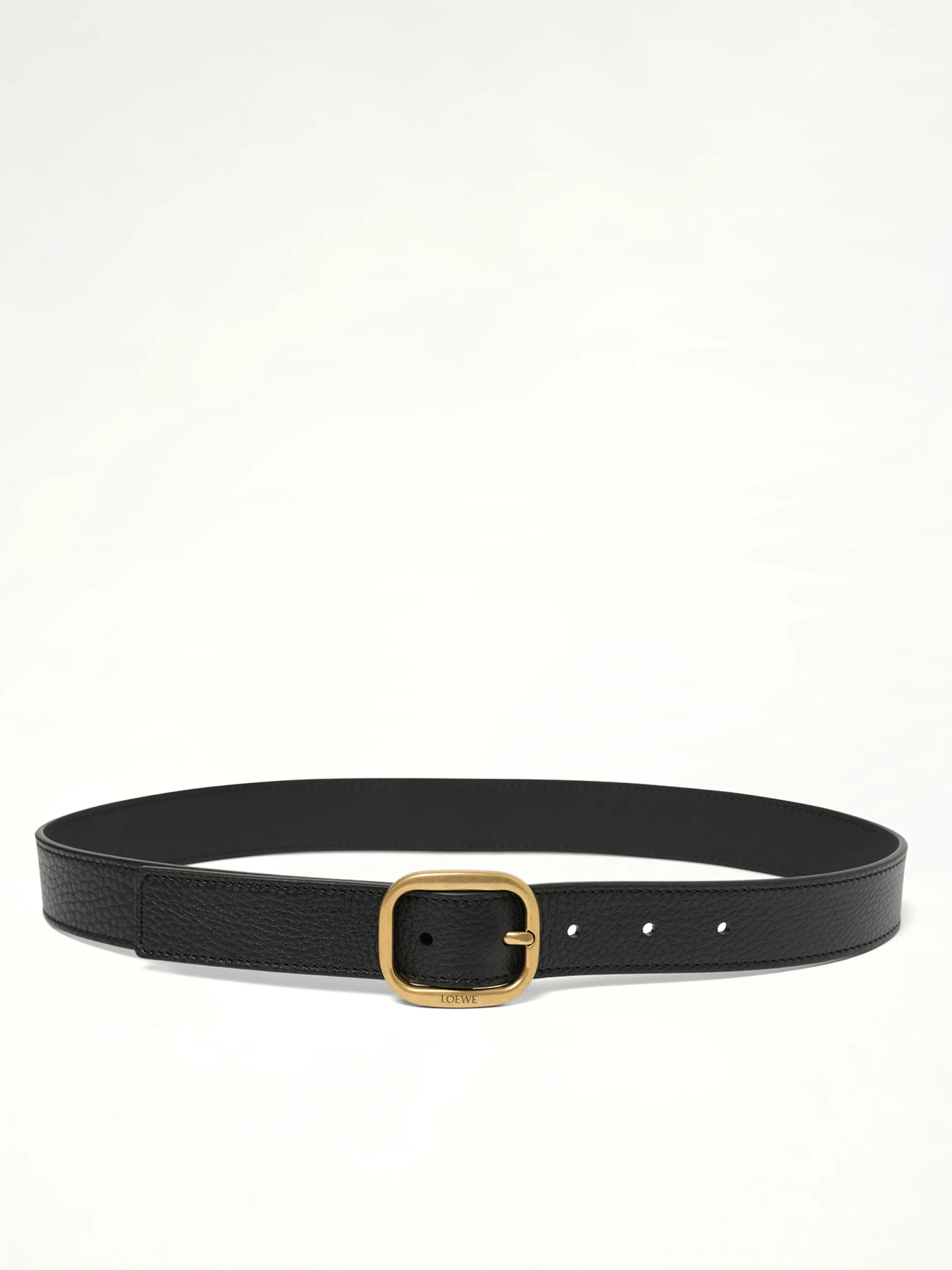 Rounded Soft 3cm Belt in Black/Gold