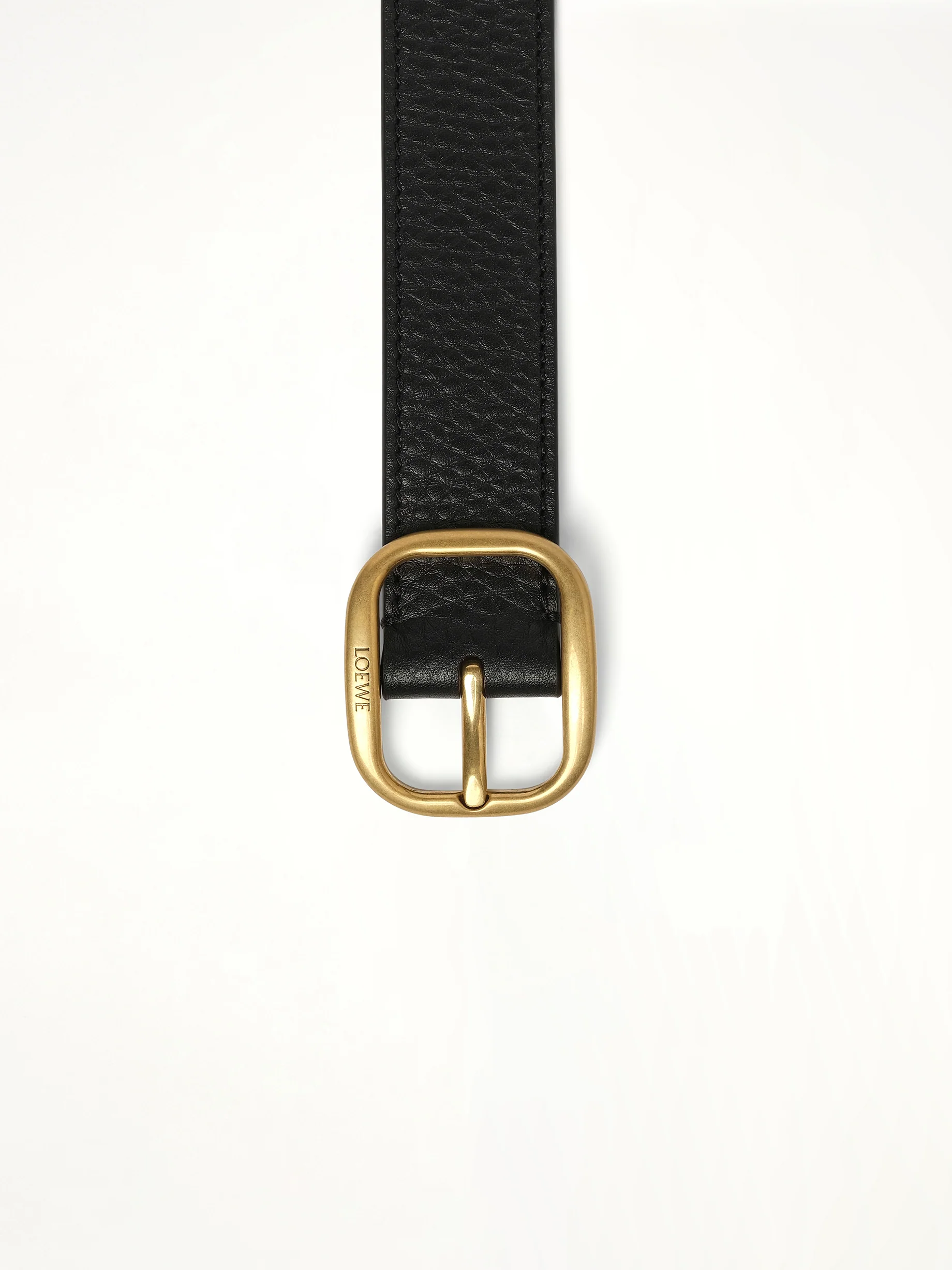 Rounded Soft 3cm Belt in Black/Gold - Image 2