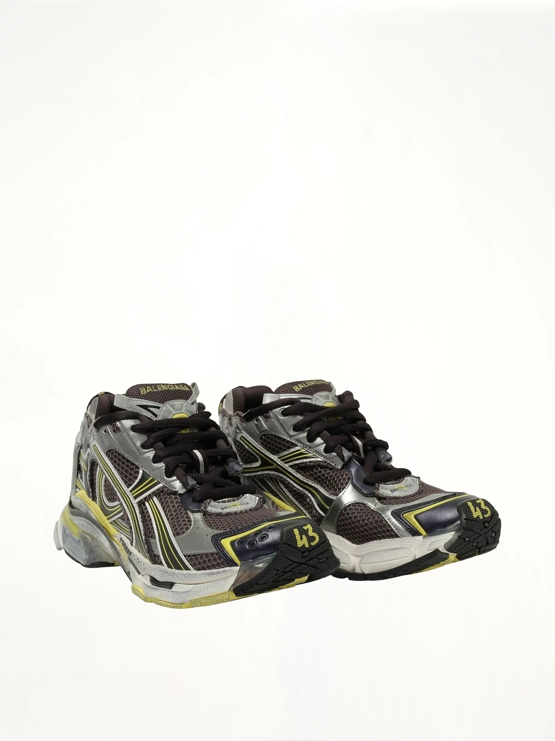 Runner Sneaker in Dark Grey/Yellow/White - Image 2
