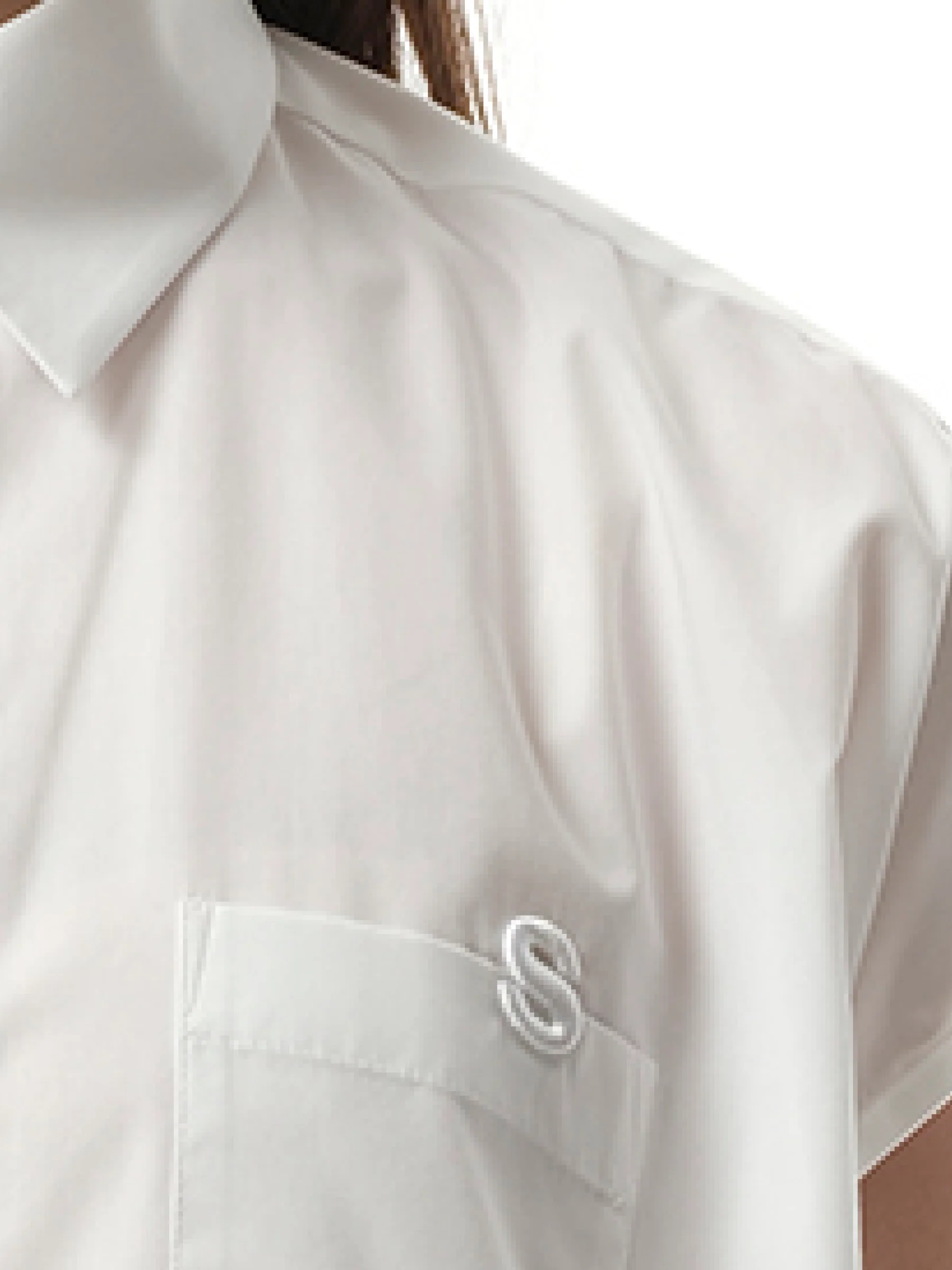 Cotton Poplin Shirt in Off White - Image 3