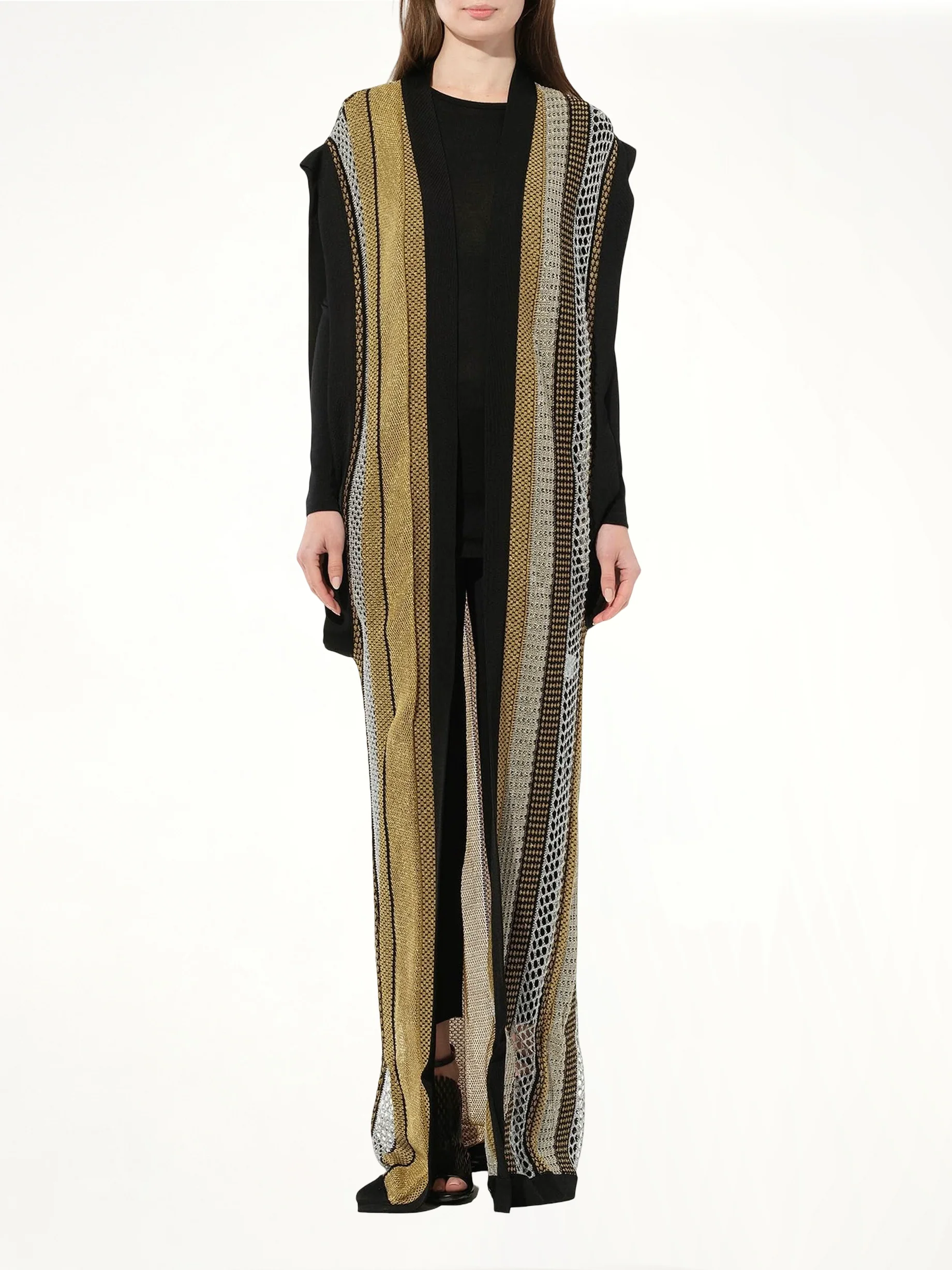 Sleeveless Cardigan Knit in Black - Image 4