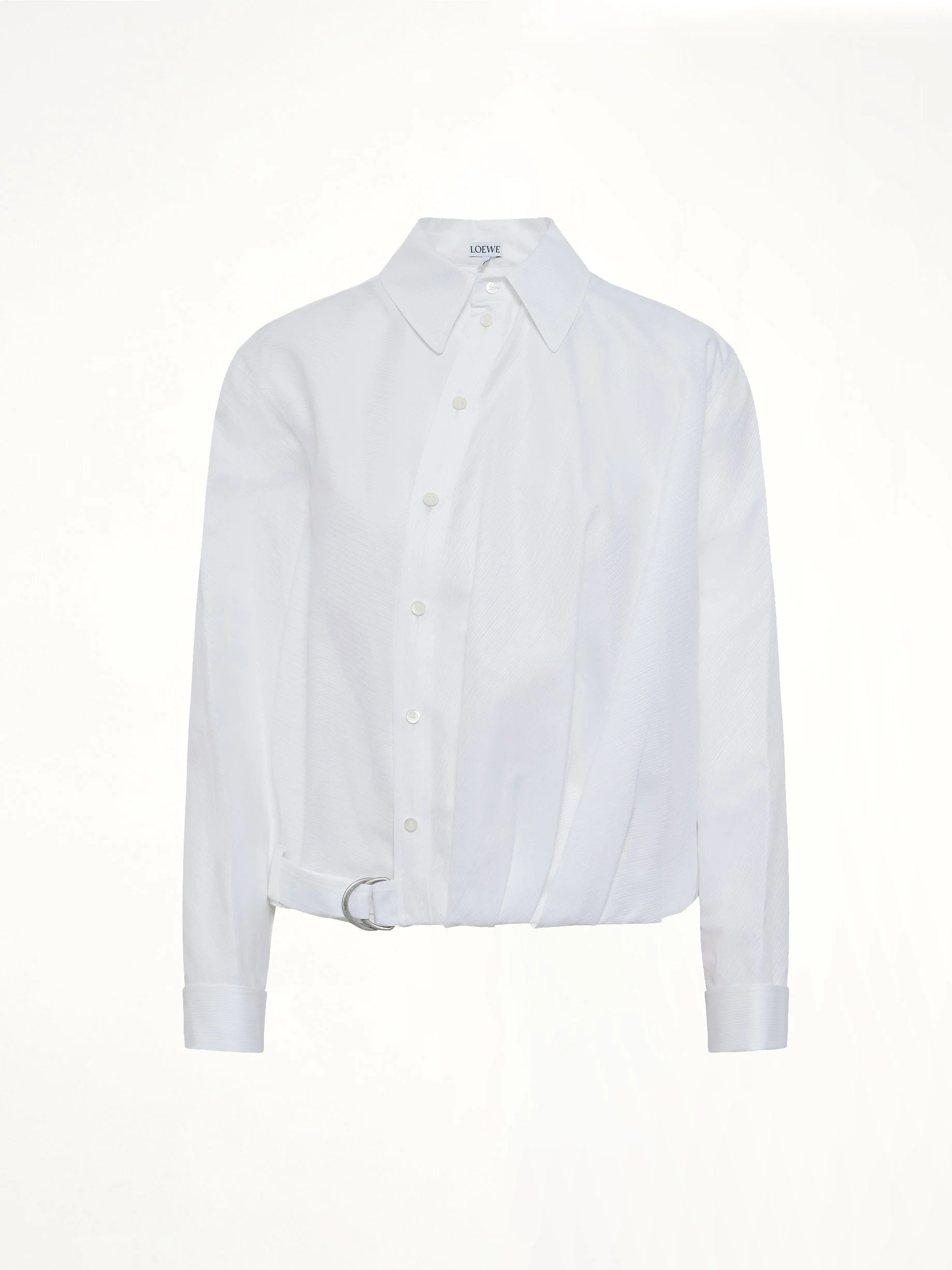 Draped Shirt in White - Image 2