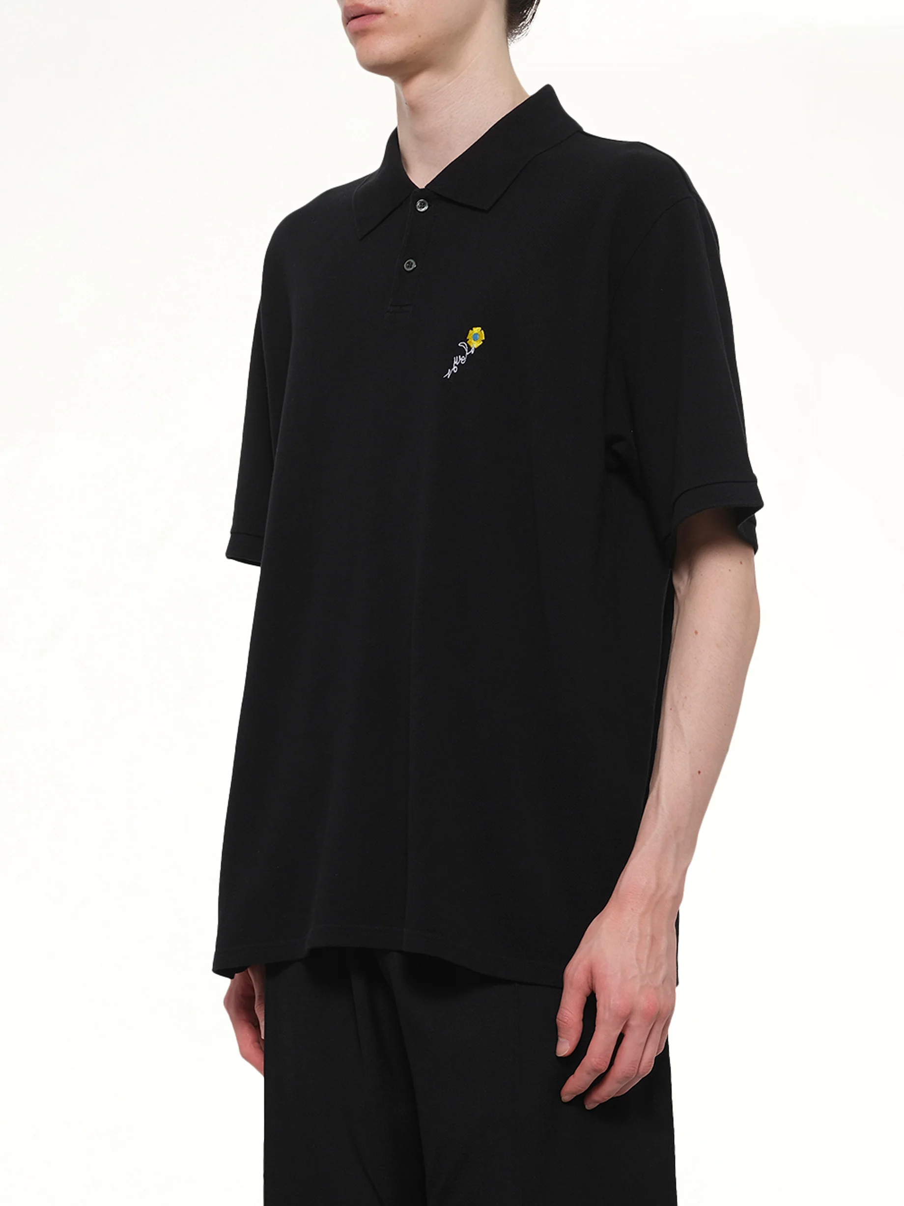 S/S Pique Polo in Black - Image 3