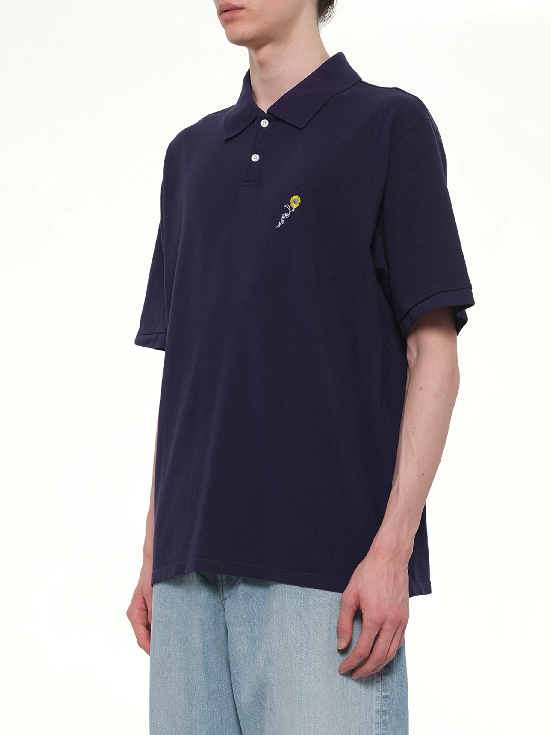 S/S Pique Polo in Navy - Image 3