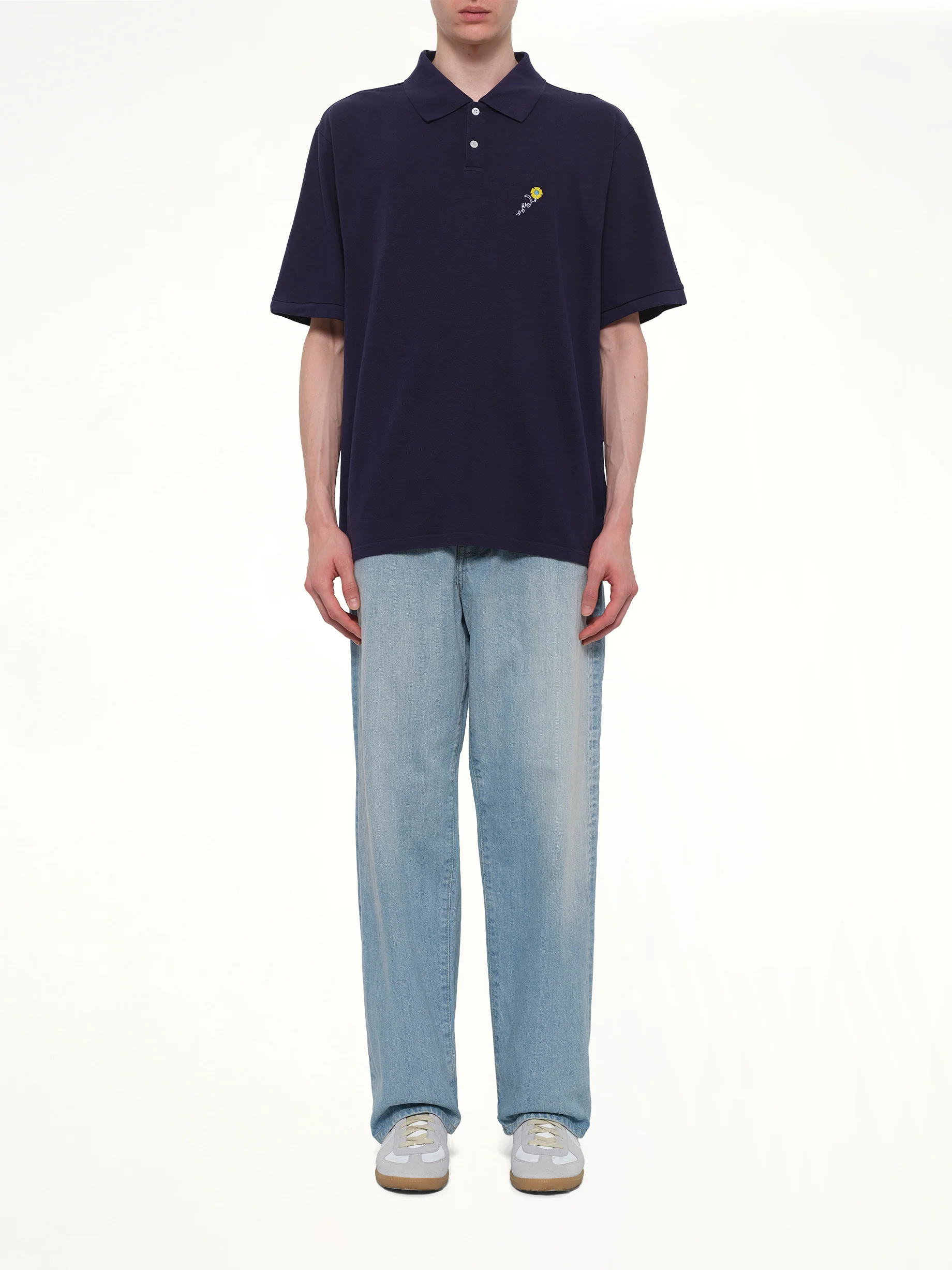 S/S Pique Polo in Navy - Image 7