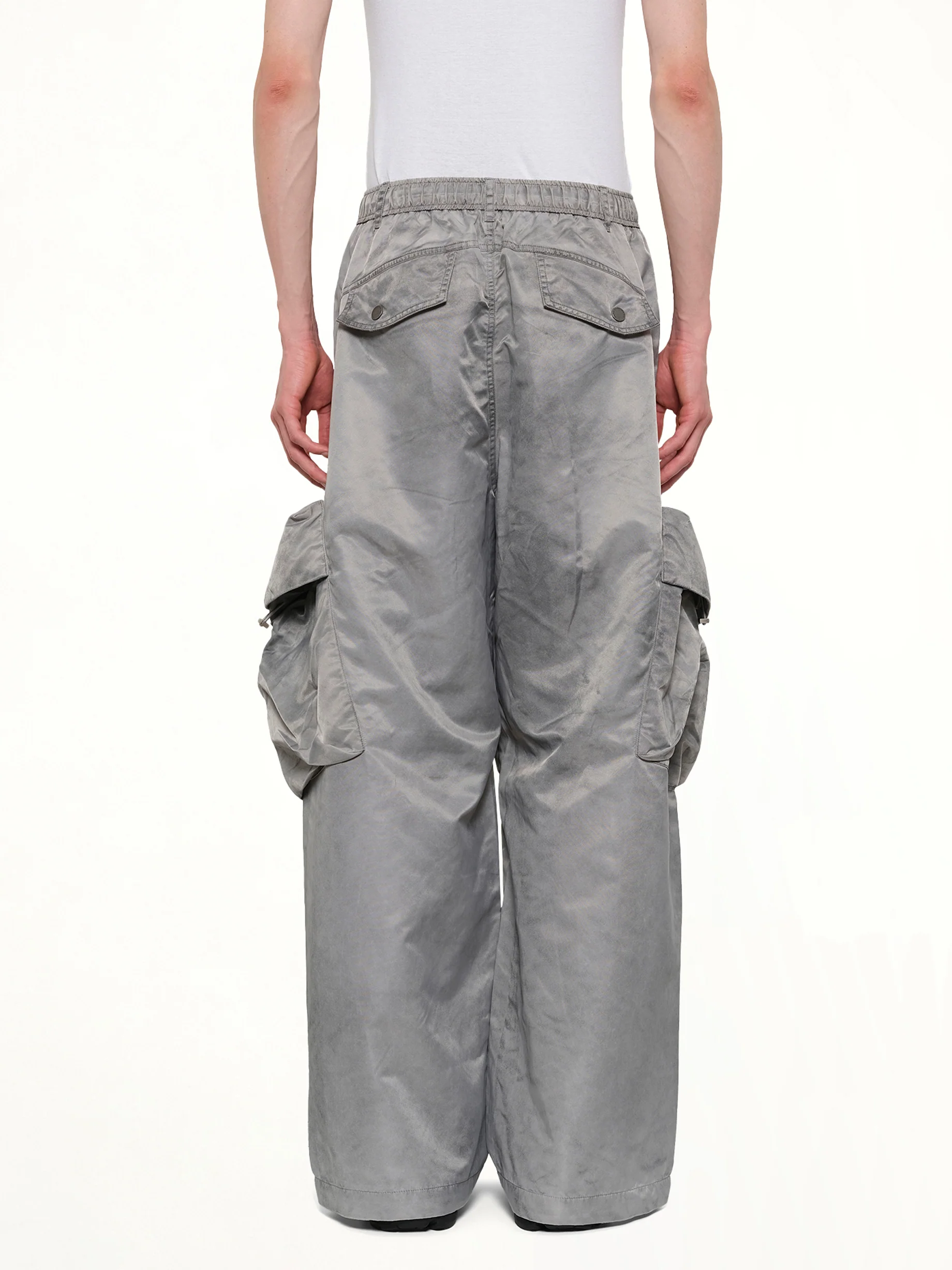 Sandwashed Nylon Cargos in Grey - Image 5