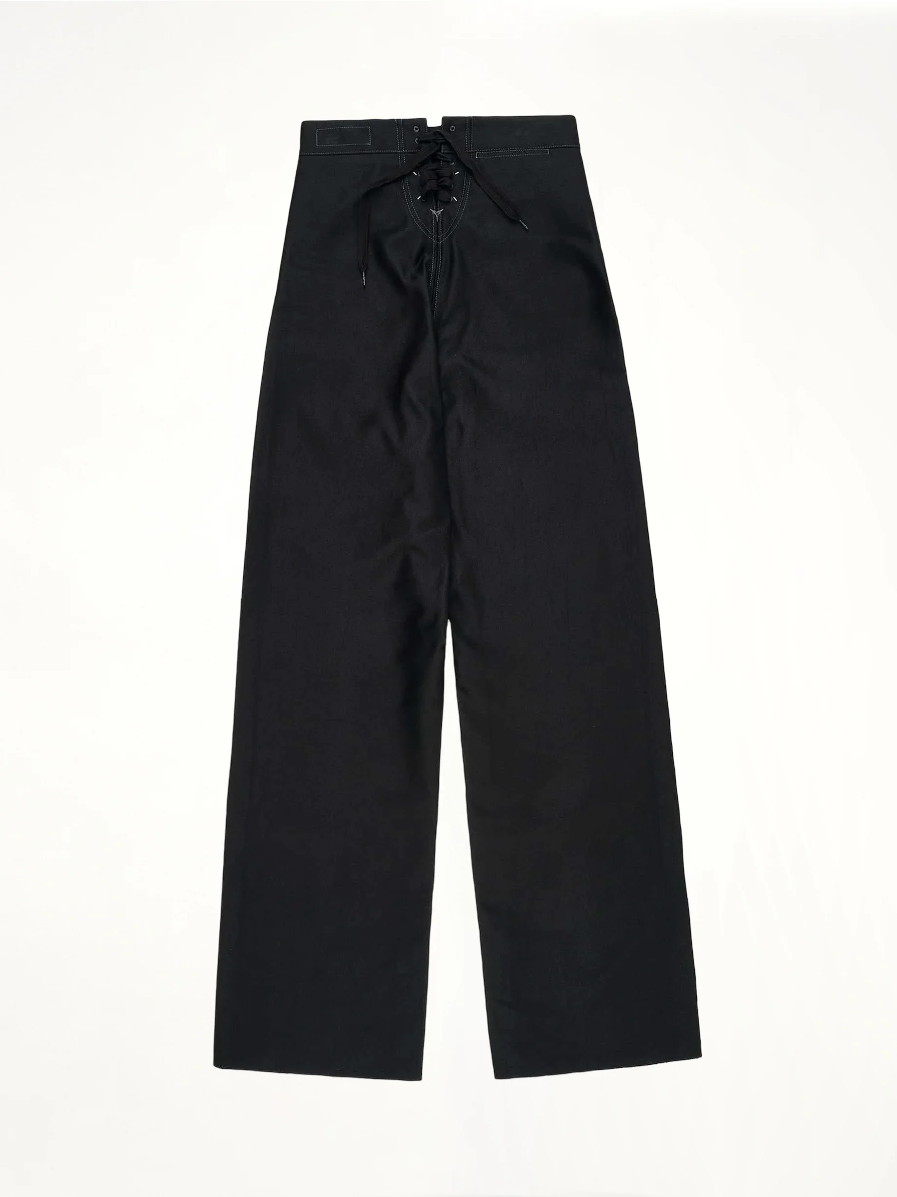 Satin Cotton Trouser in Black - Image 2