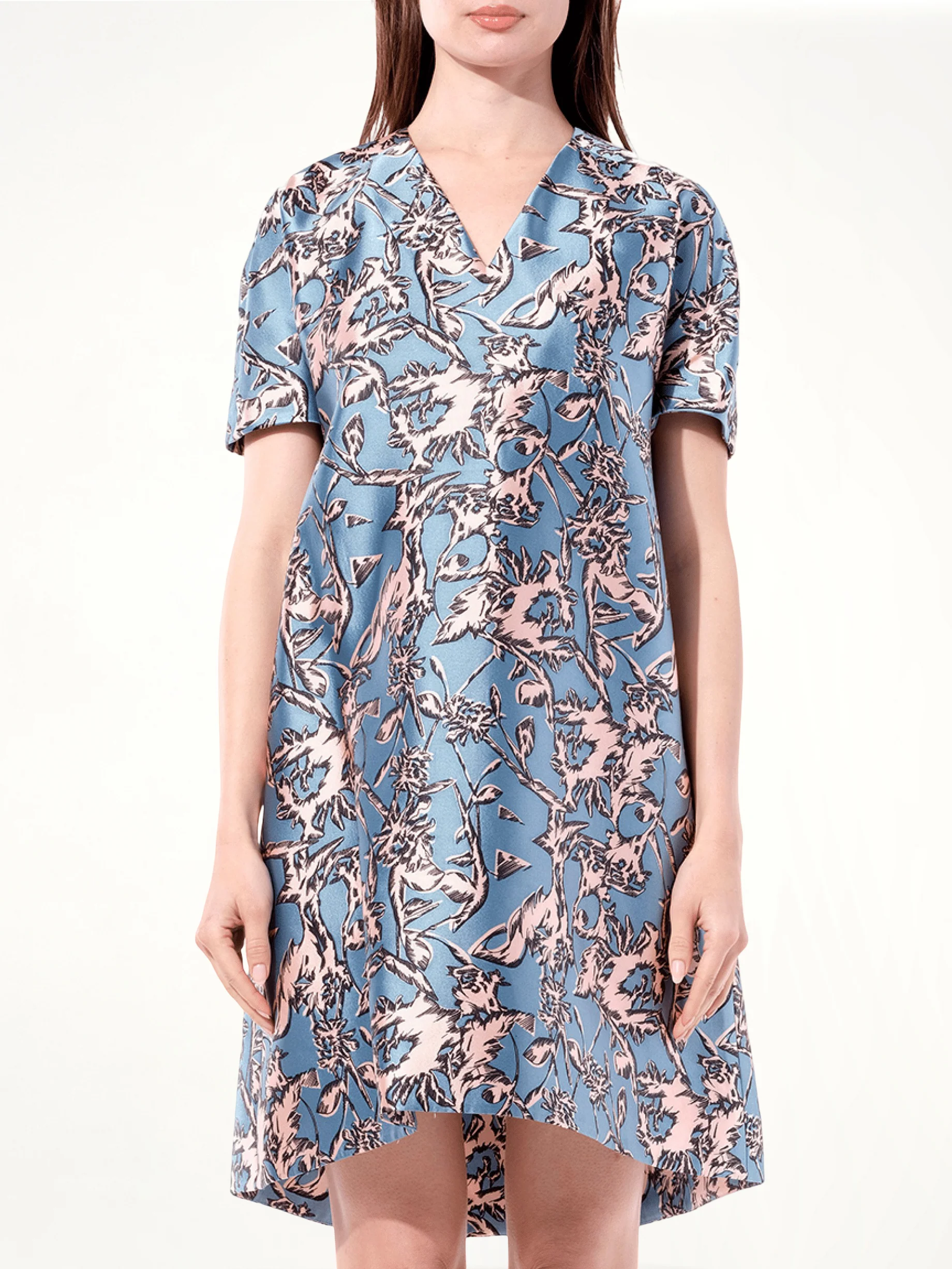 Satin Silk Dress in Multicolor