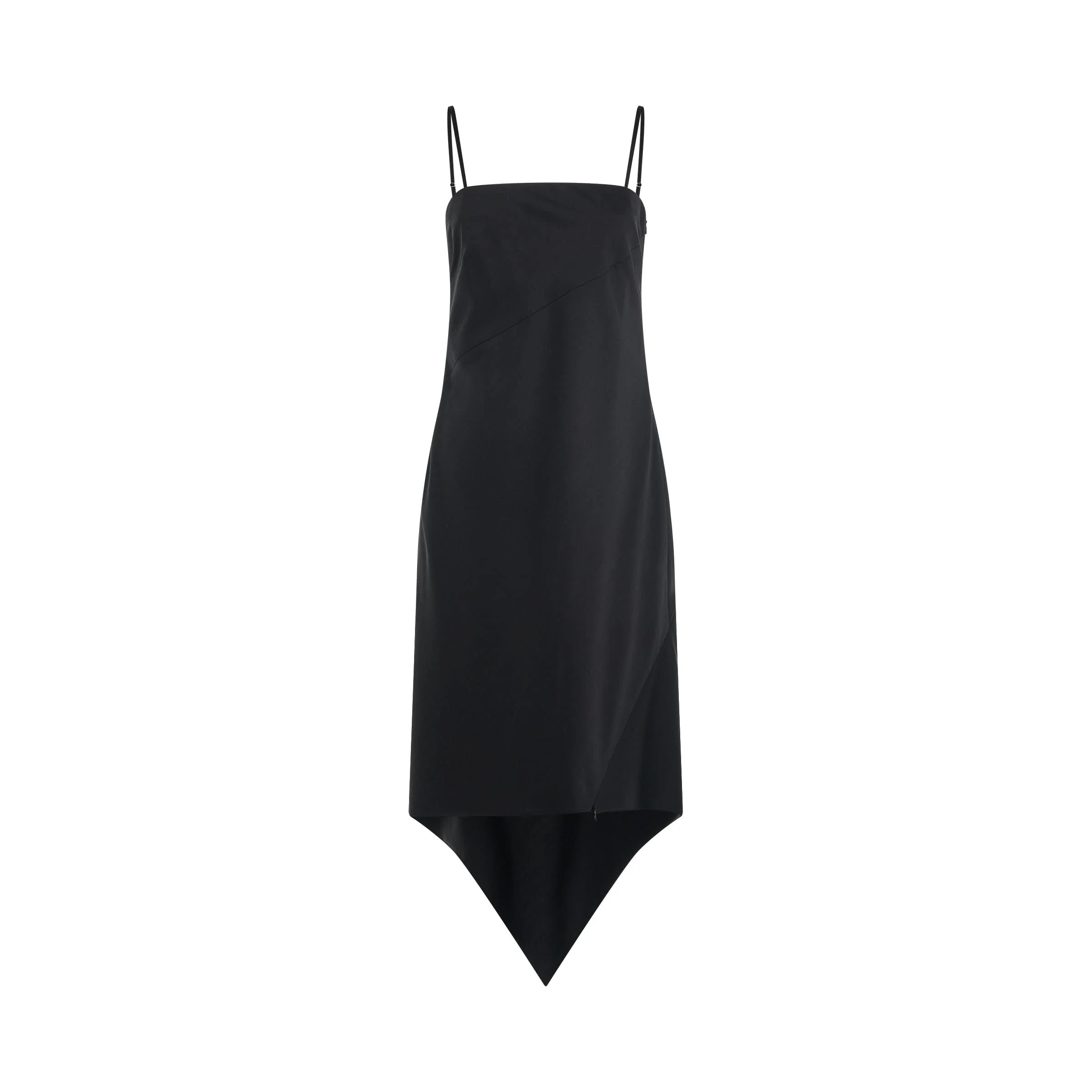 Scarf Hem Dress in Black