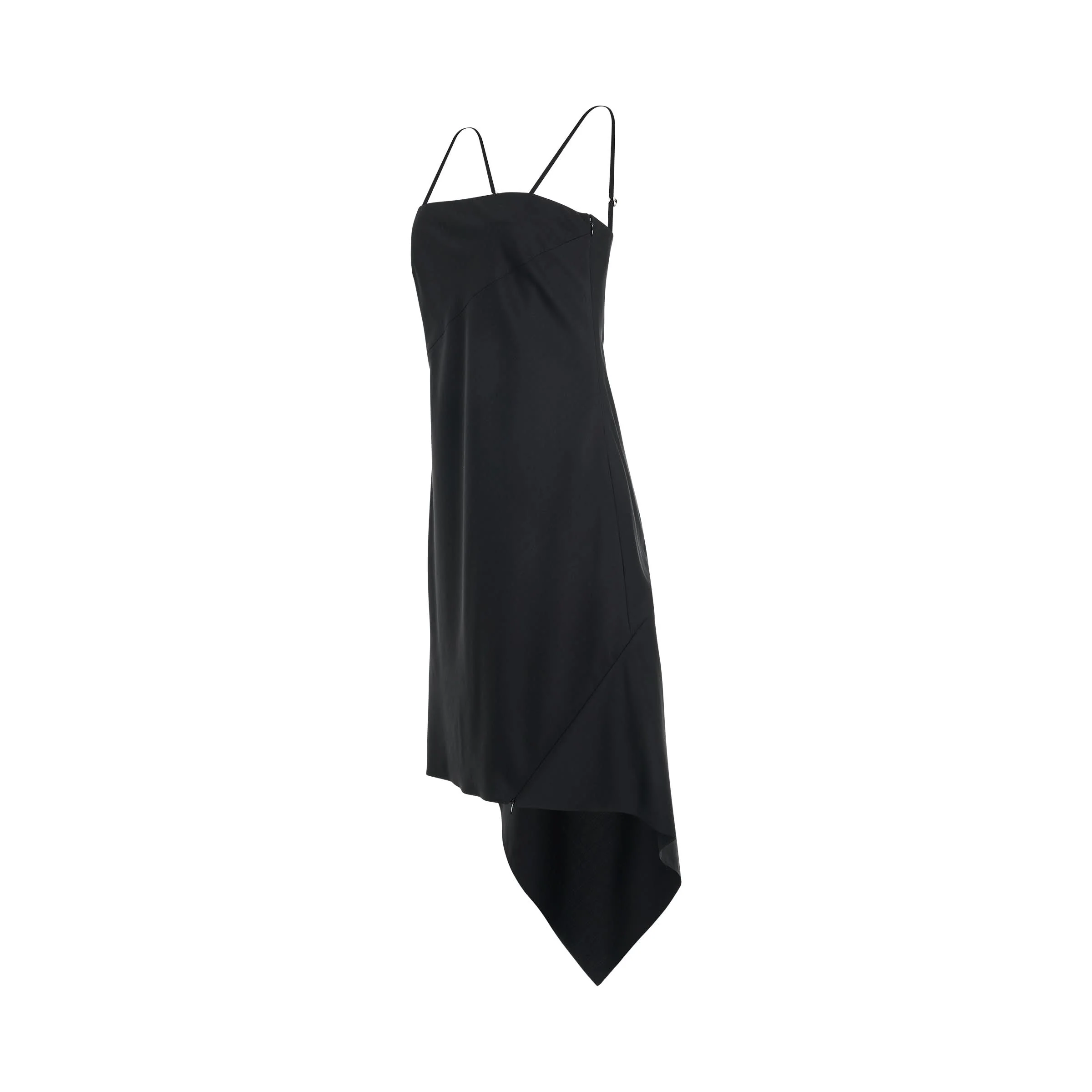 Scarf Hem Dress in Black - Image 2