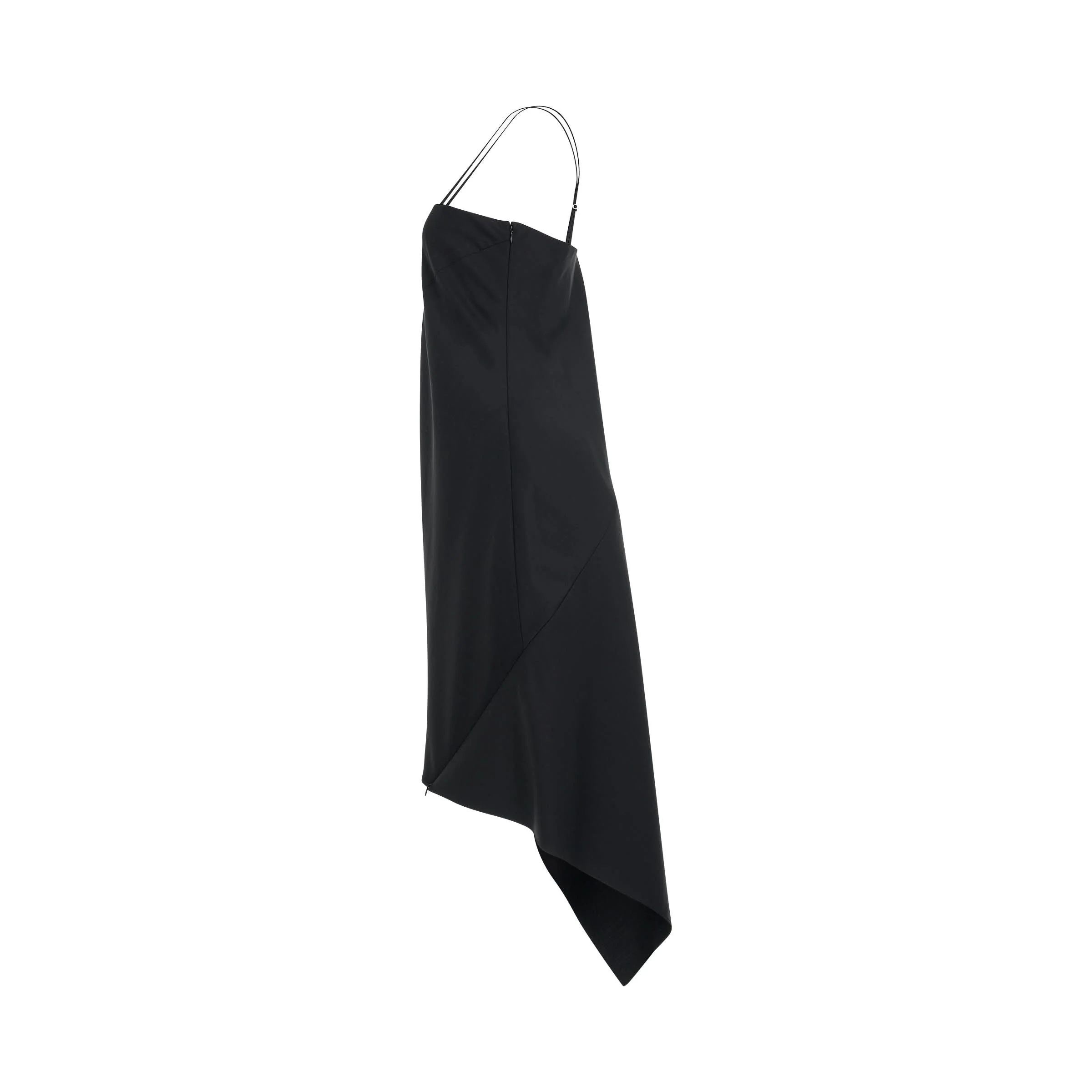 Scarf Hem Dress in Black - Image 4