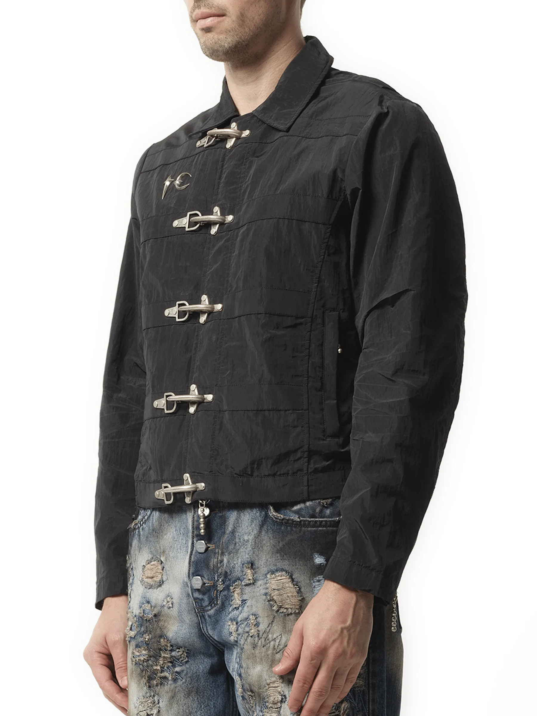 Scarred Bio Soldier Jacket in Black - Image 5