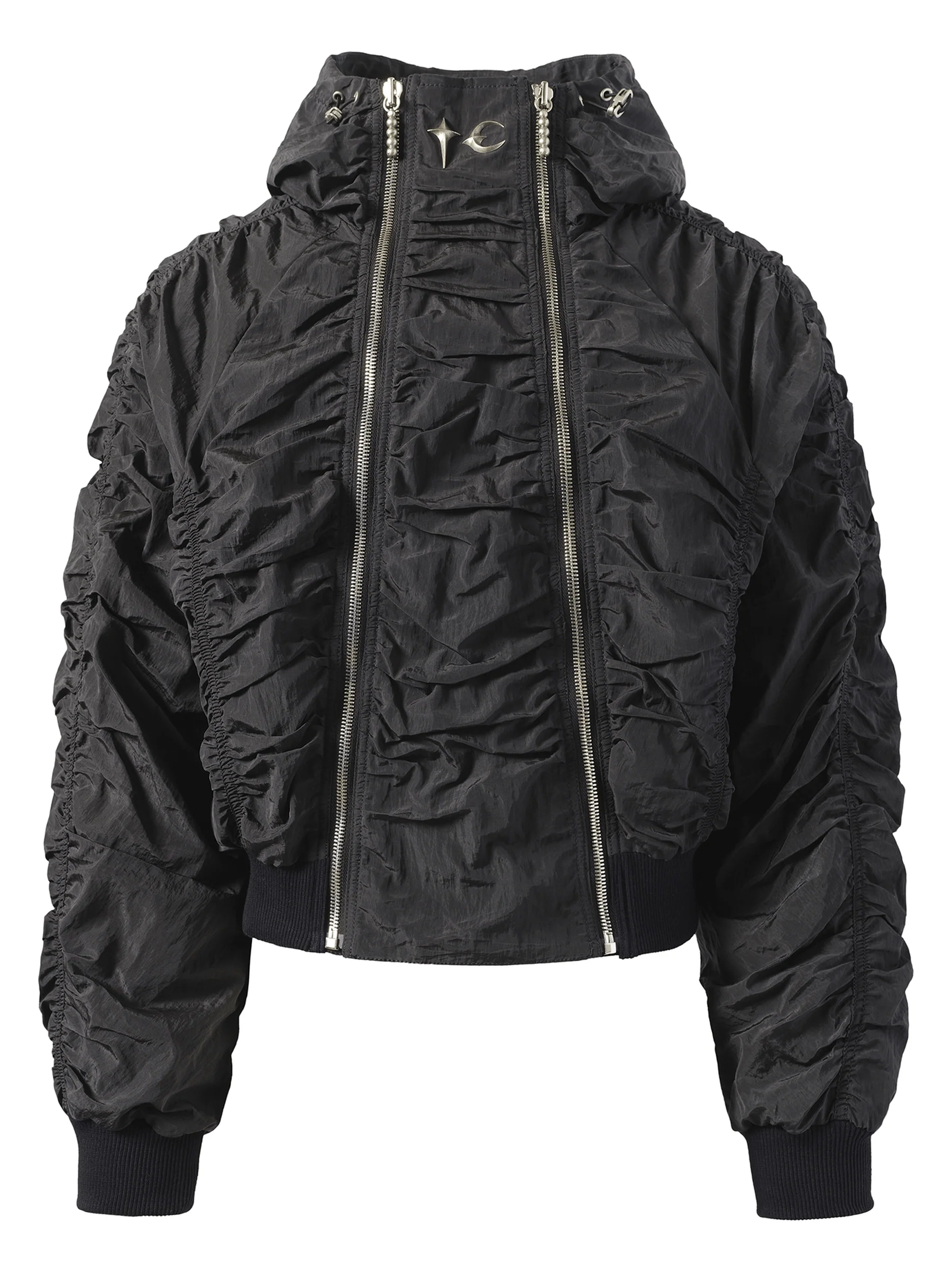 Scarred Double Flying Bio Jacket in Black - Image 2