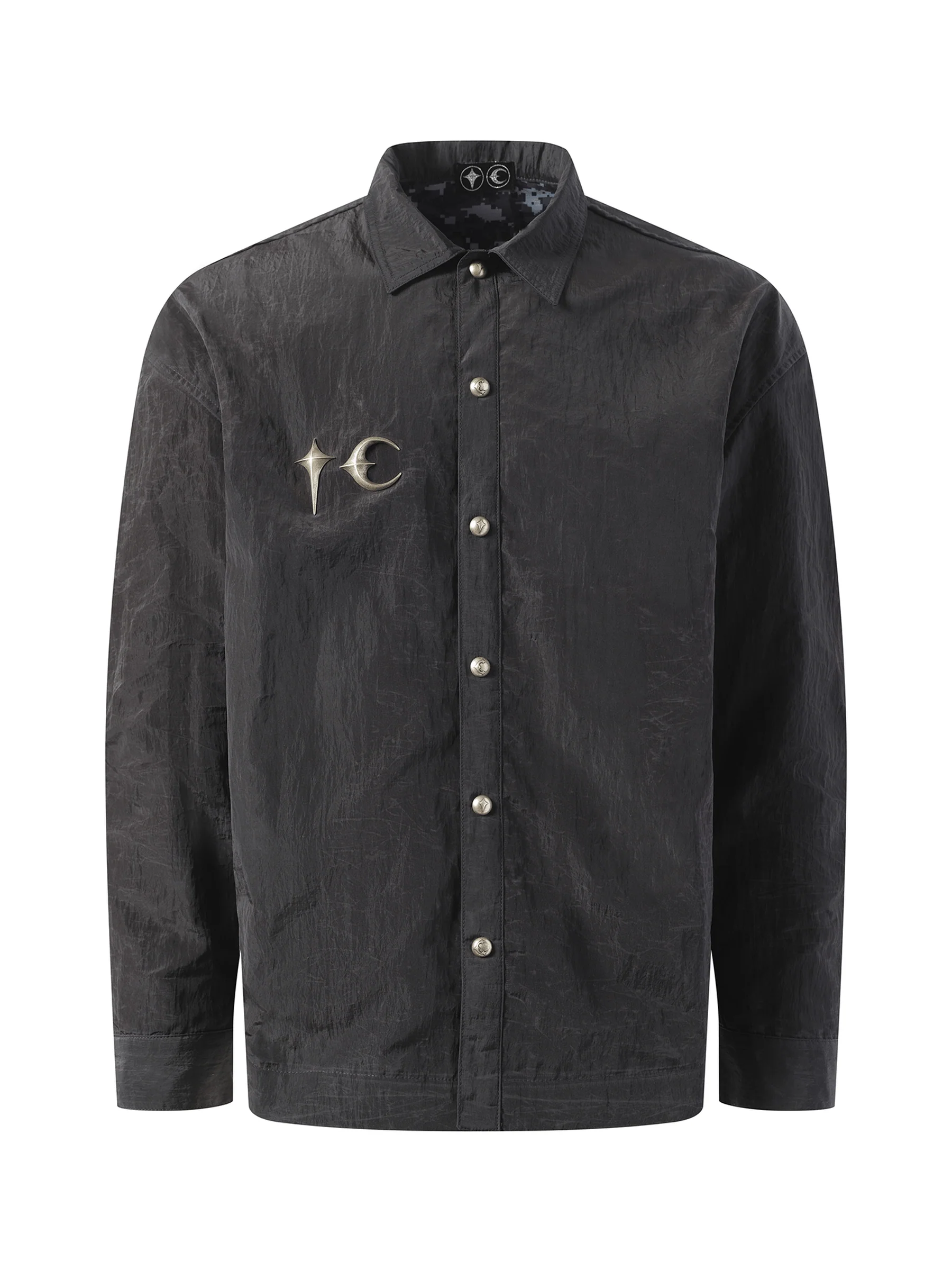 Scarred Officer Shirt in Black - Image 2