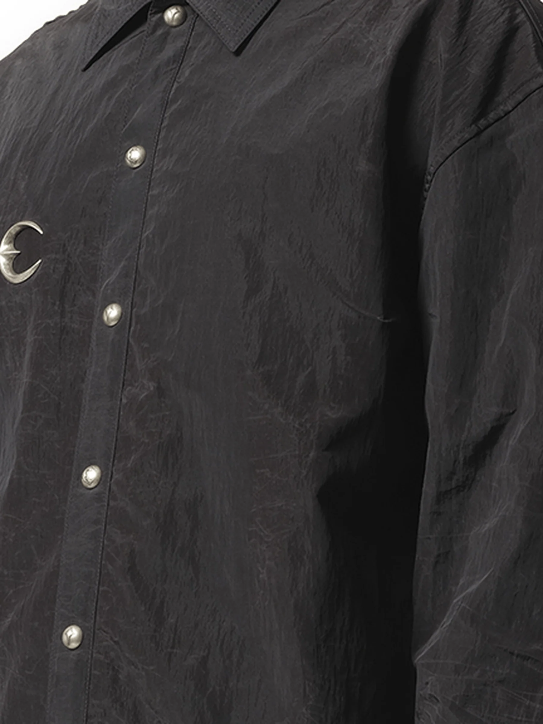 Scarred Officer Shirt in Black - Image 3