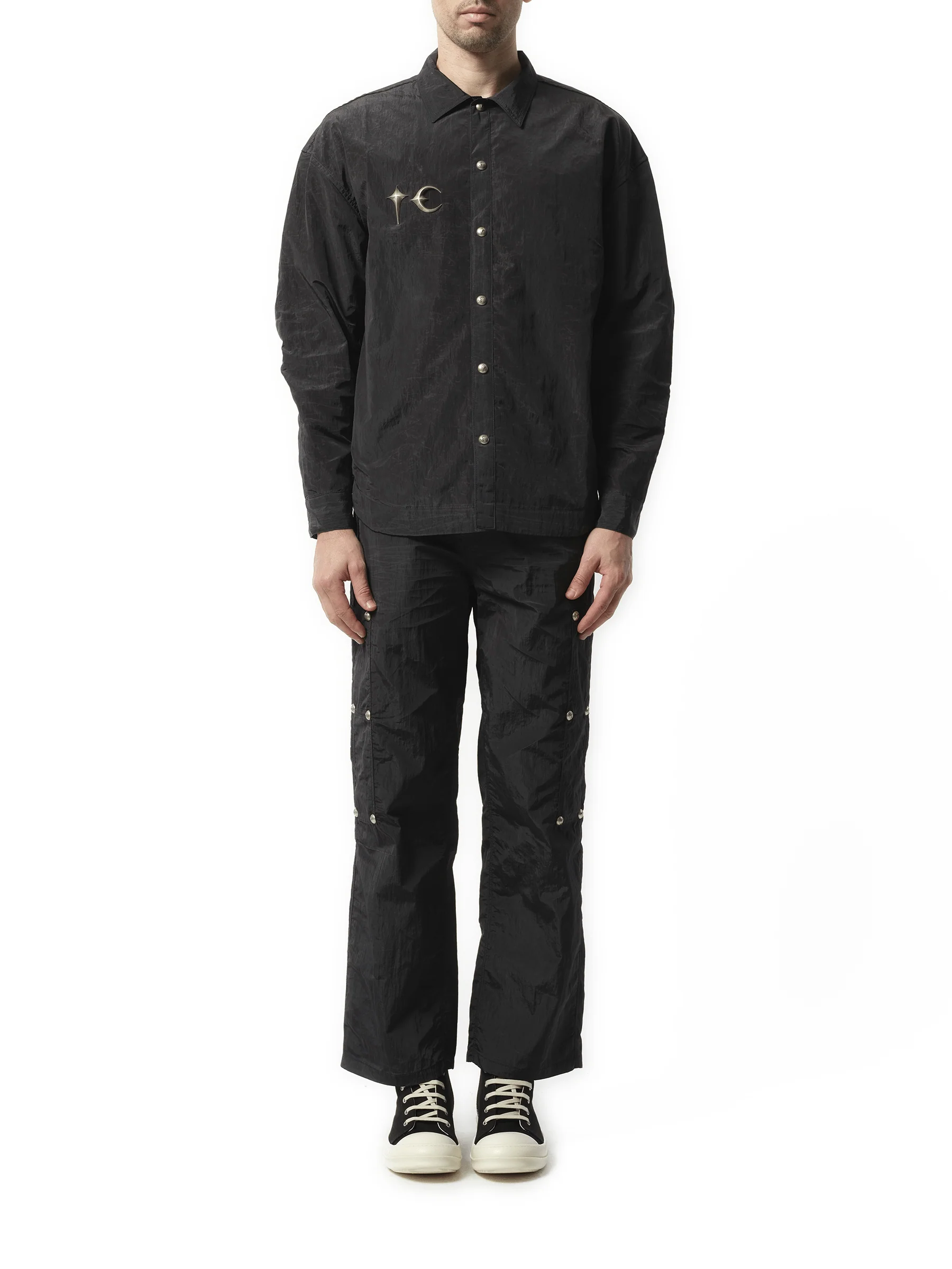 Scarred Officer Shirt in Black - Image 4