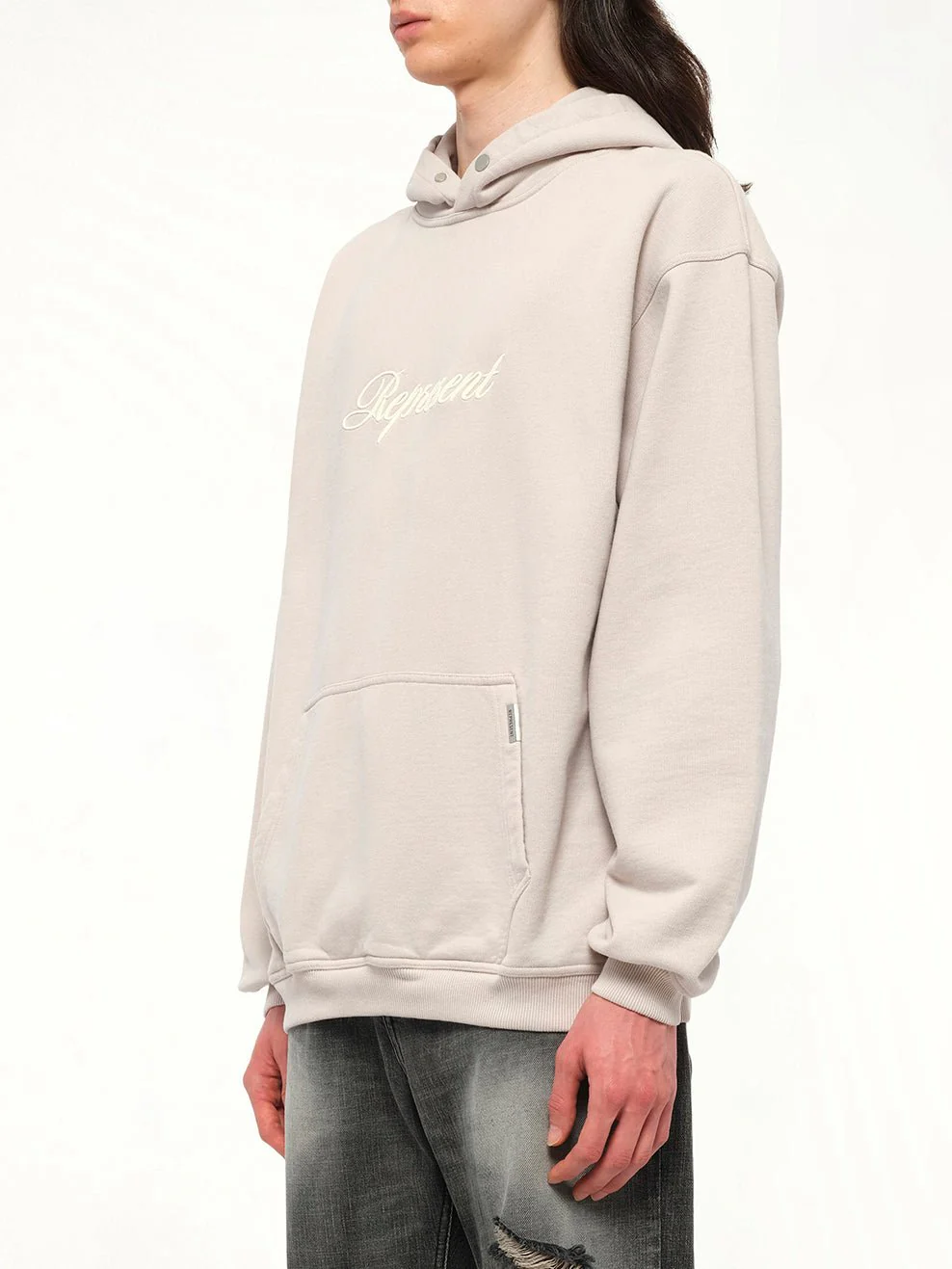 Script Logo Hoodie in Concrete - Image 3