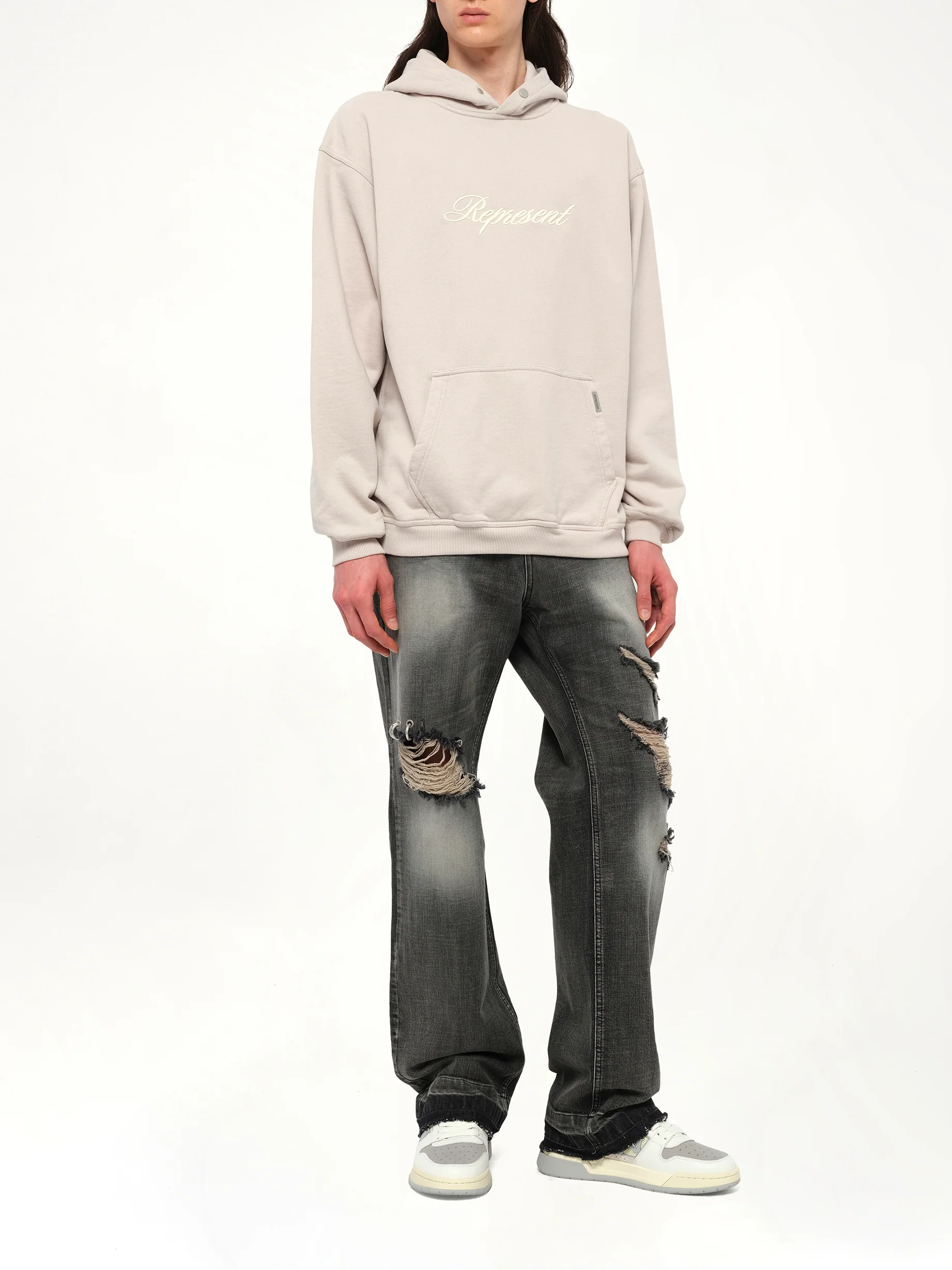 Script Logo Hoodie in Concrete - Image 4