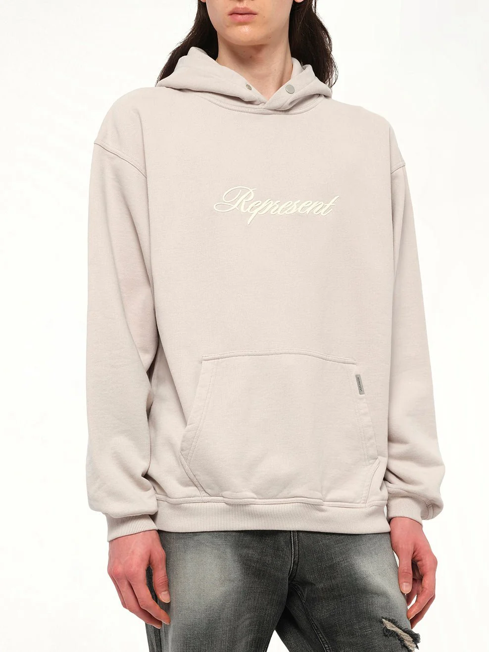 Script Logo Hoodie in Concrete - Image 6