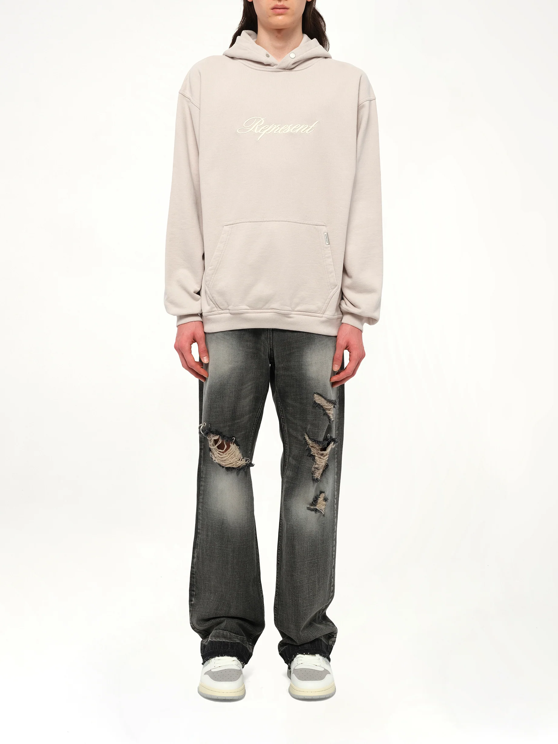 Script Logo Hoodie in Concrete - Image 7