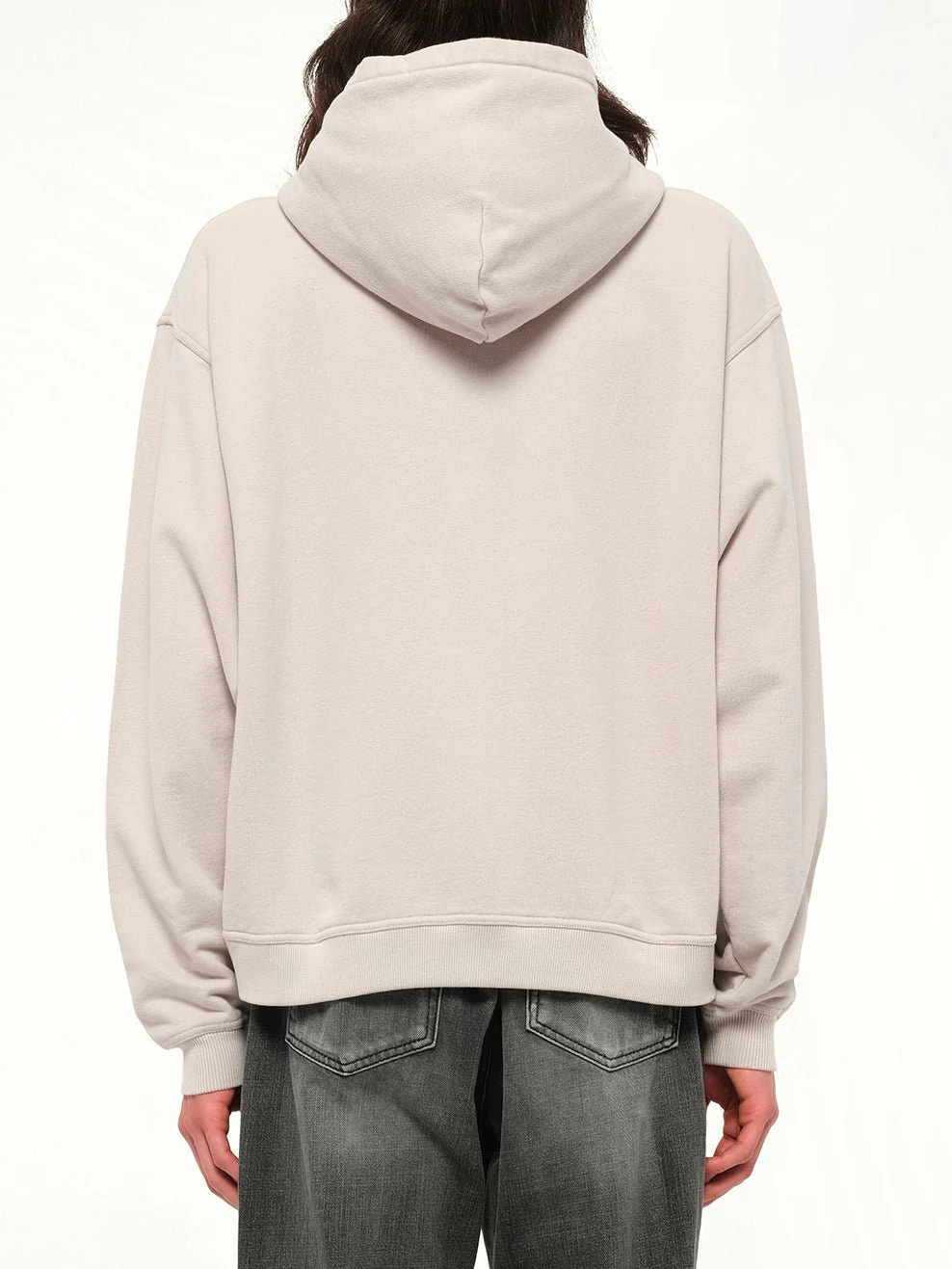 Script Logo Zip Hoodie in Concrete - Image 5