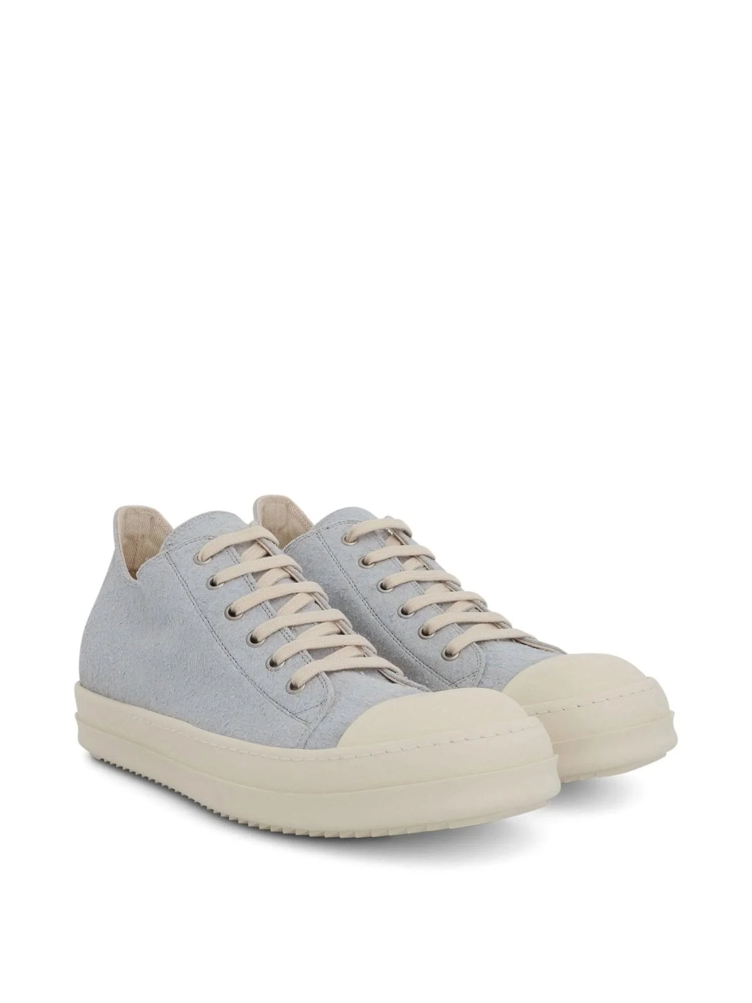 Shaggy Cotton Suede Low Sneakers in Oyster/Milk - Image 2