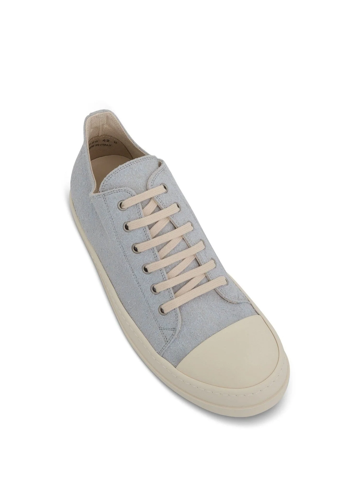 Shaggy Cotton Suede Low Sneakers in Oyster/Milk - Image 4