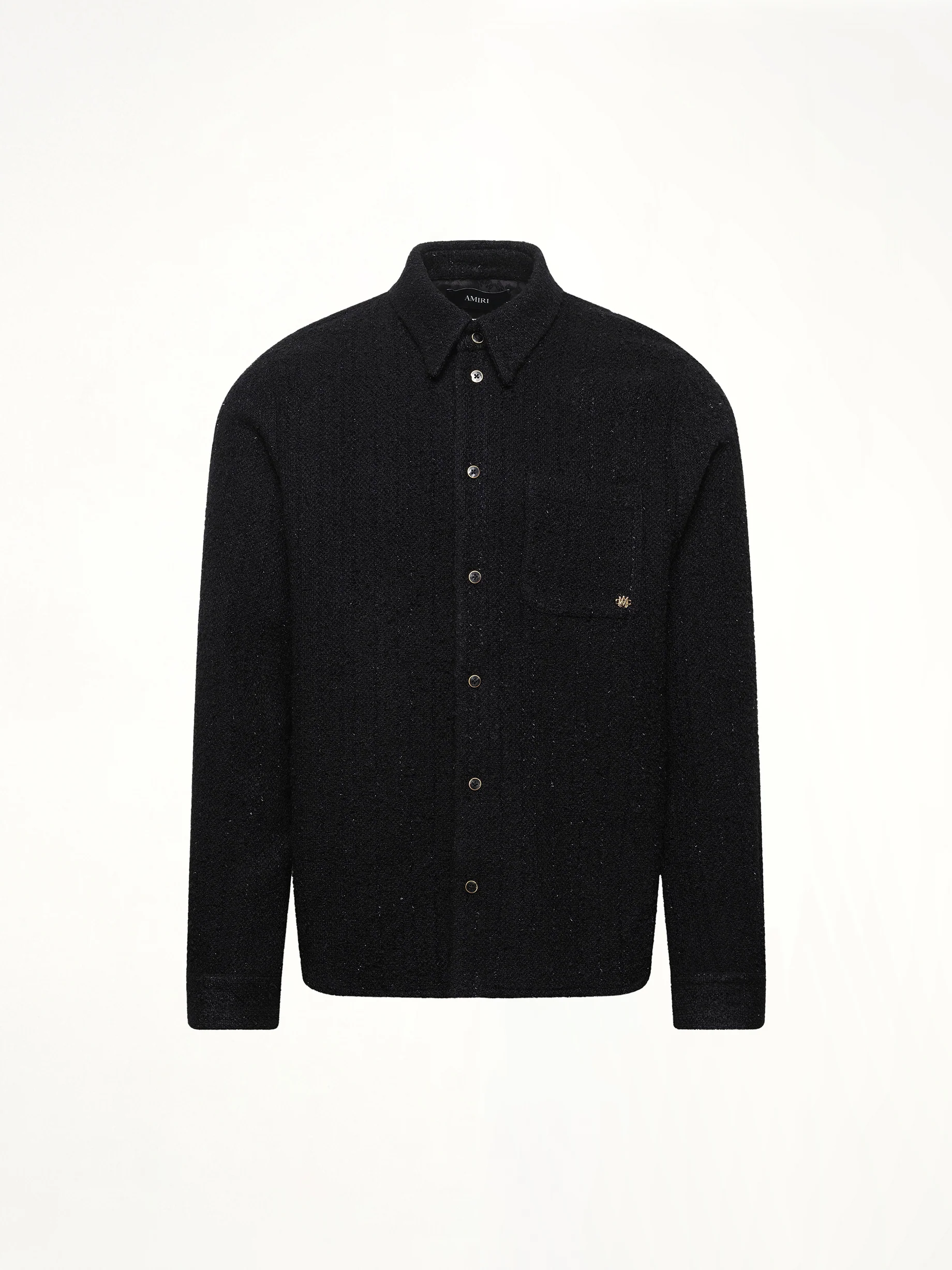 Shimmer Boucle Long Sleeve Shirt in Black - Image 2