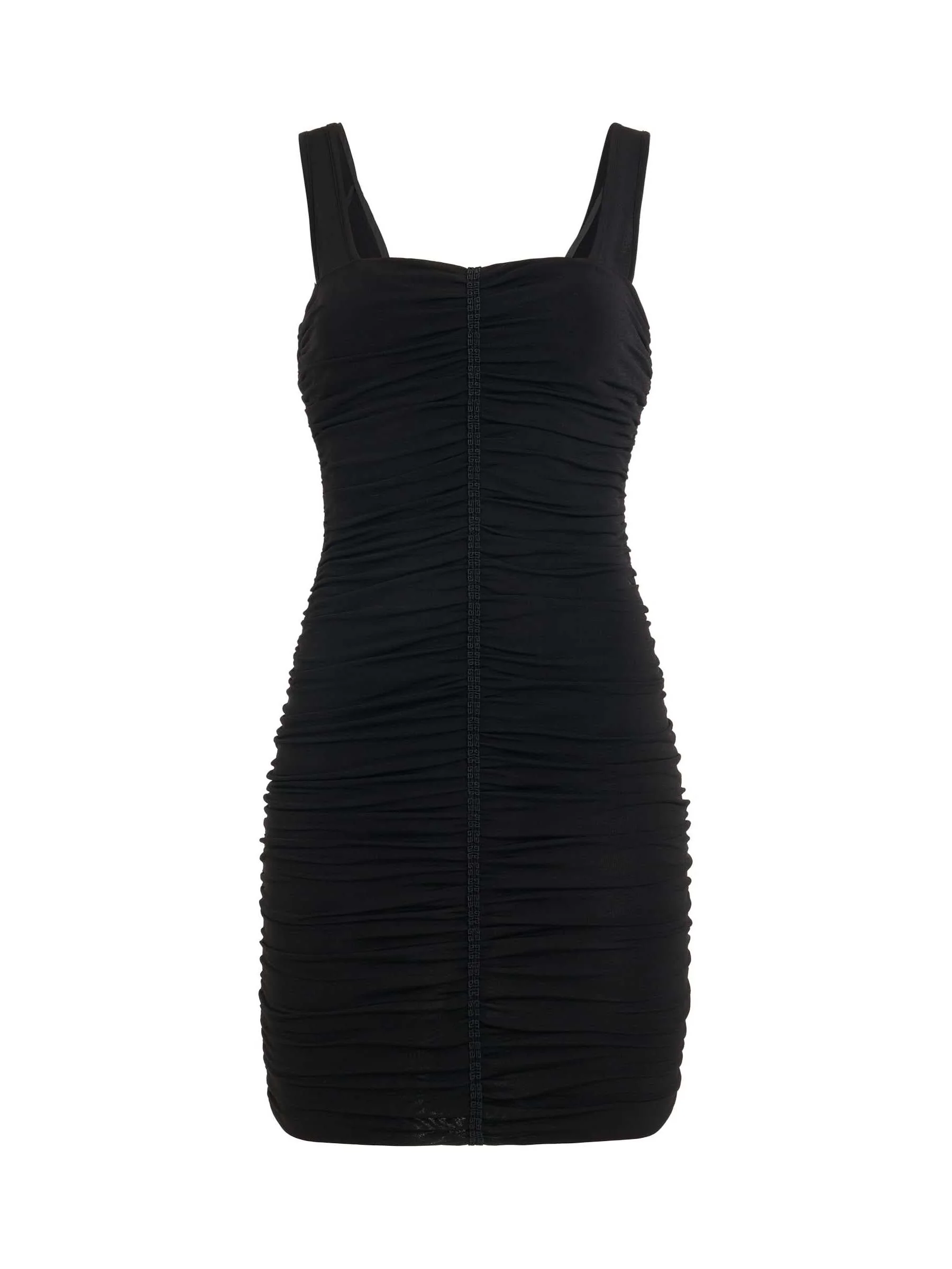 Shiny Crepe Jersey Midi Dress in Black