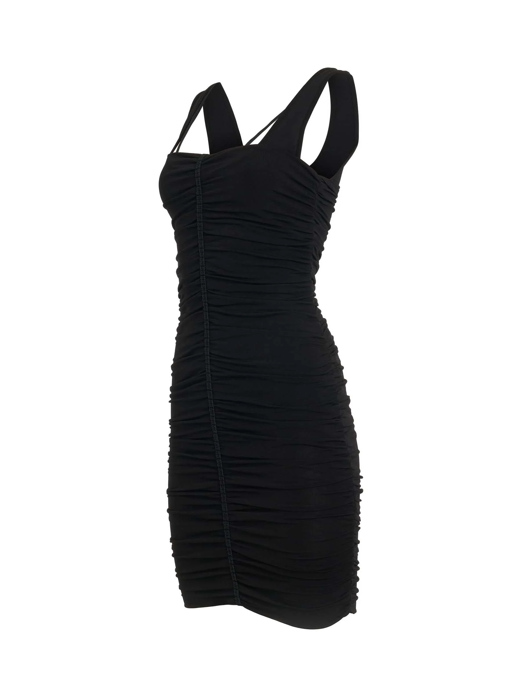 Shiny Crepe Jersey Midi Dress in Black - Image 2