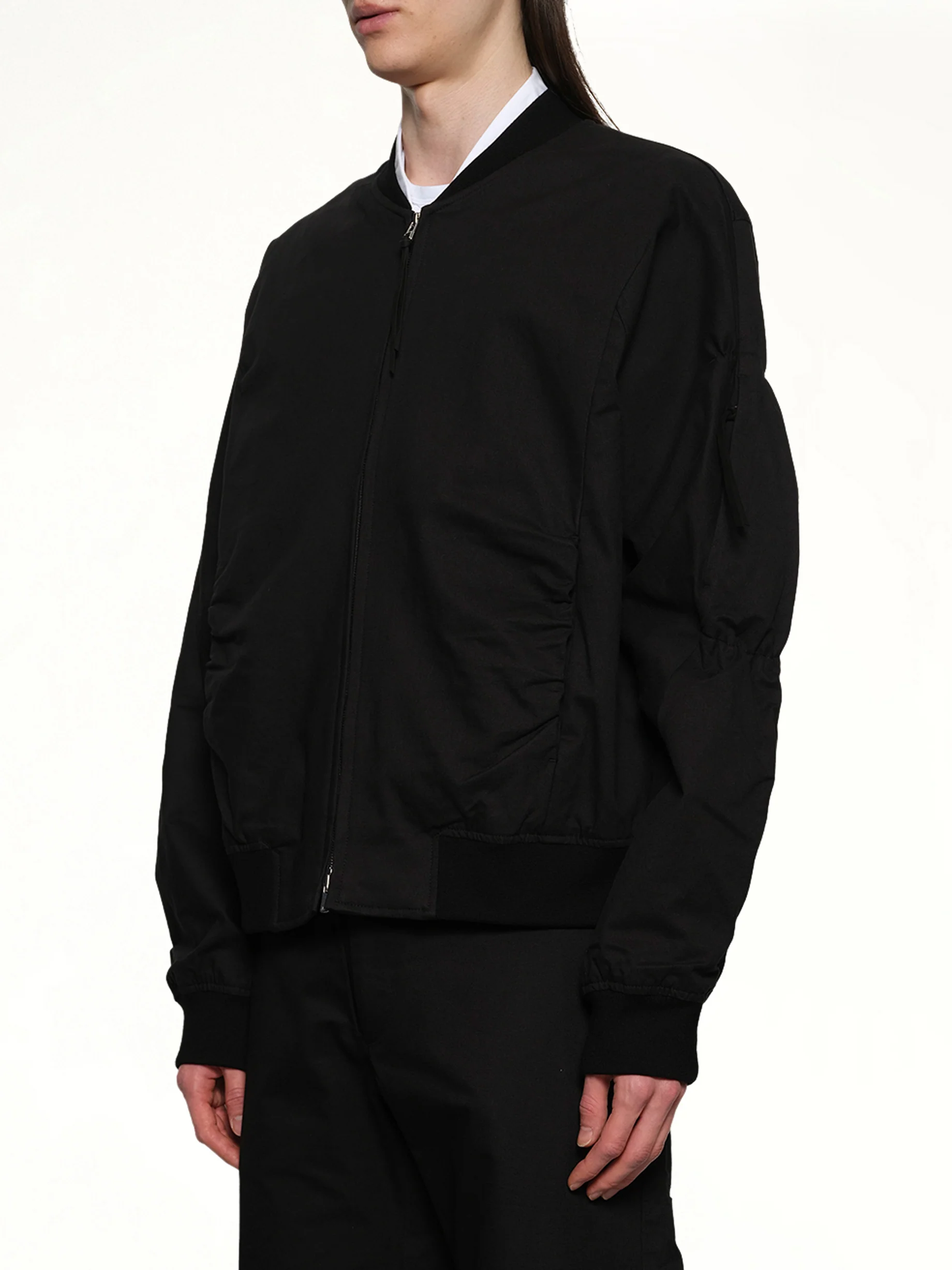 Shirring Bomber in Black - Image 3