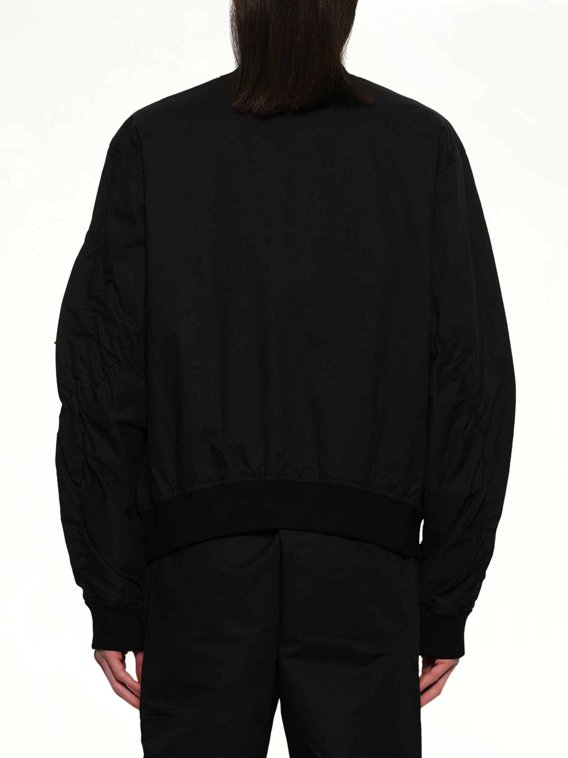Shirring Bomber in Black - Image 5