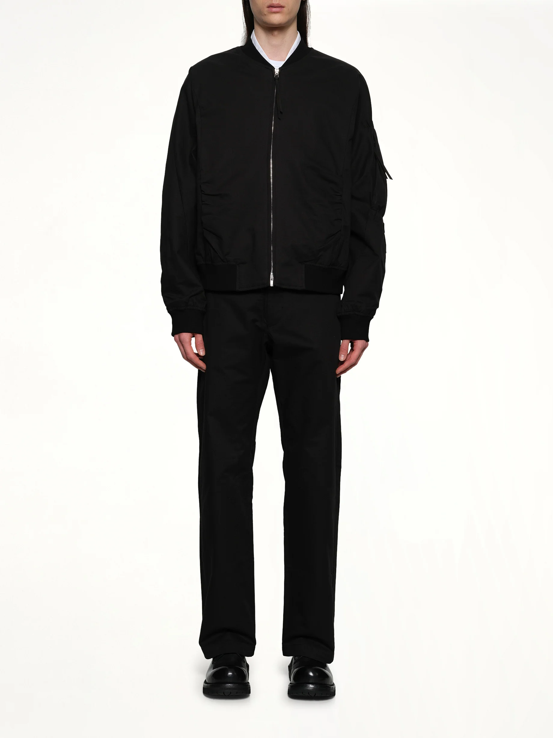 Shirring Bomber in Black - Image 7