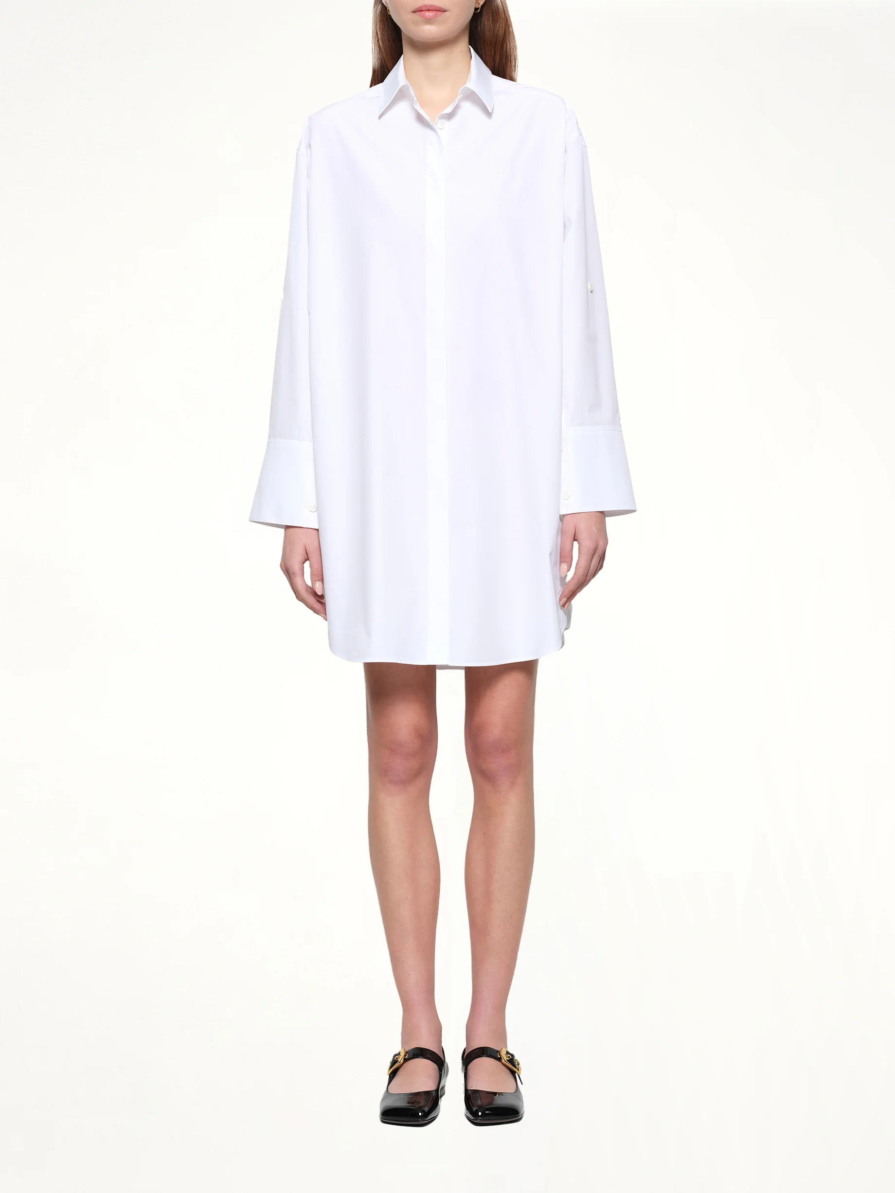 Shirt Dress in White - Image 4