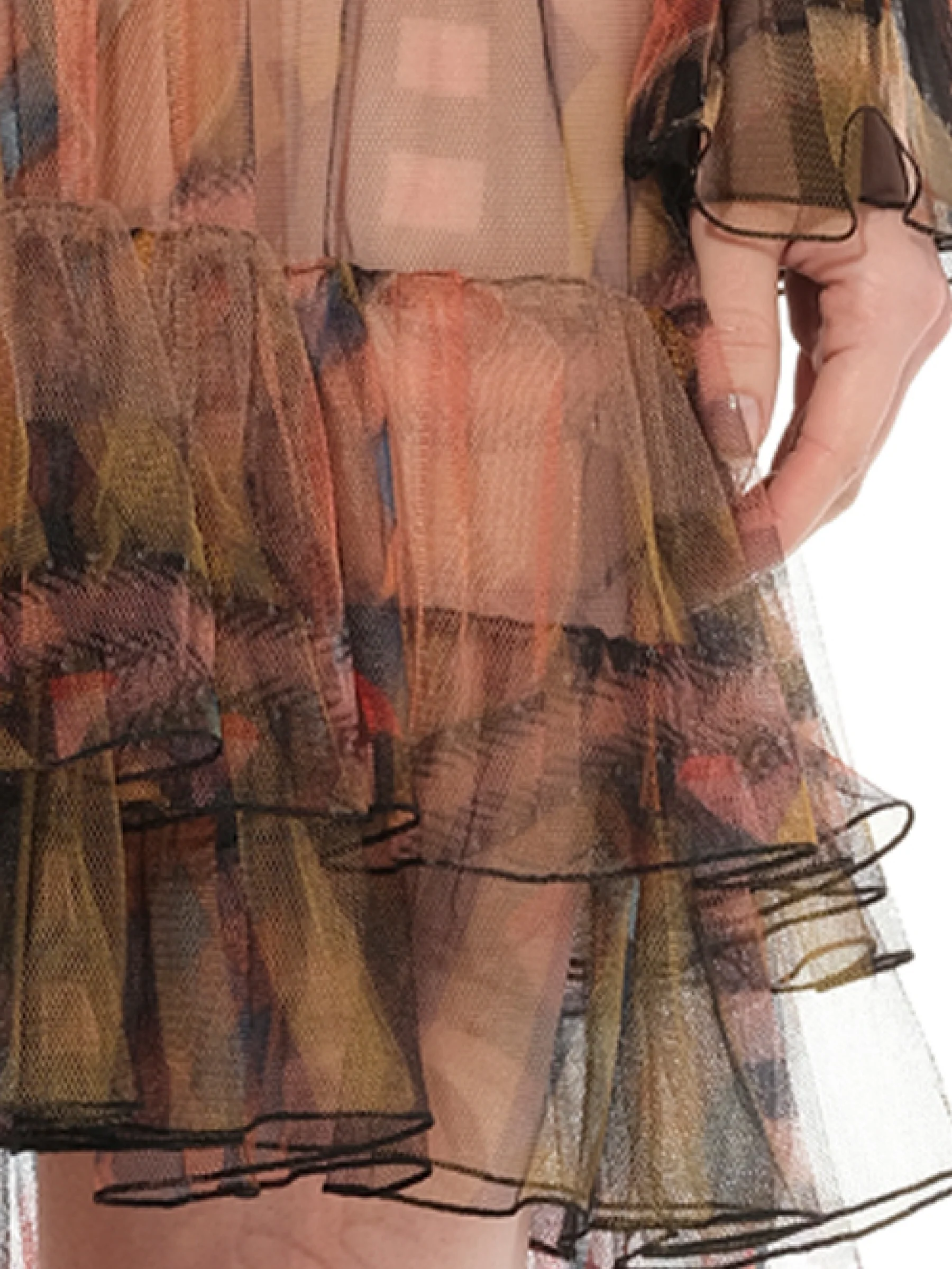 Short Dress in Sheer Multicolour - Image 3