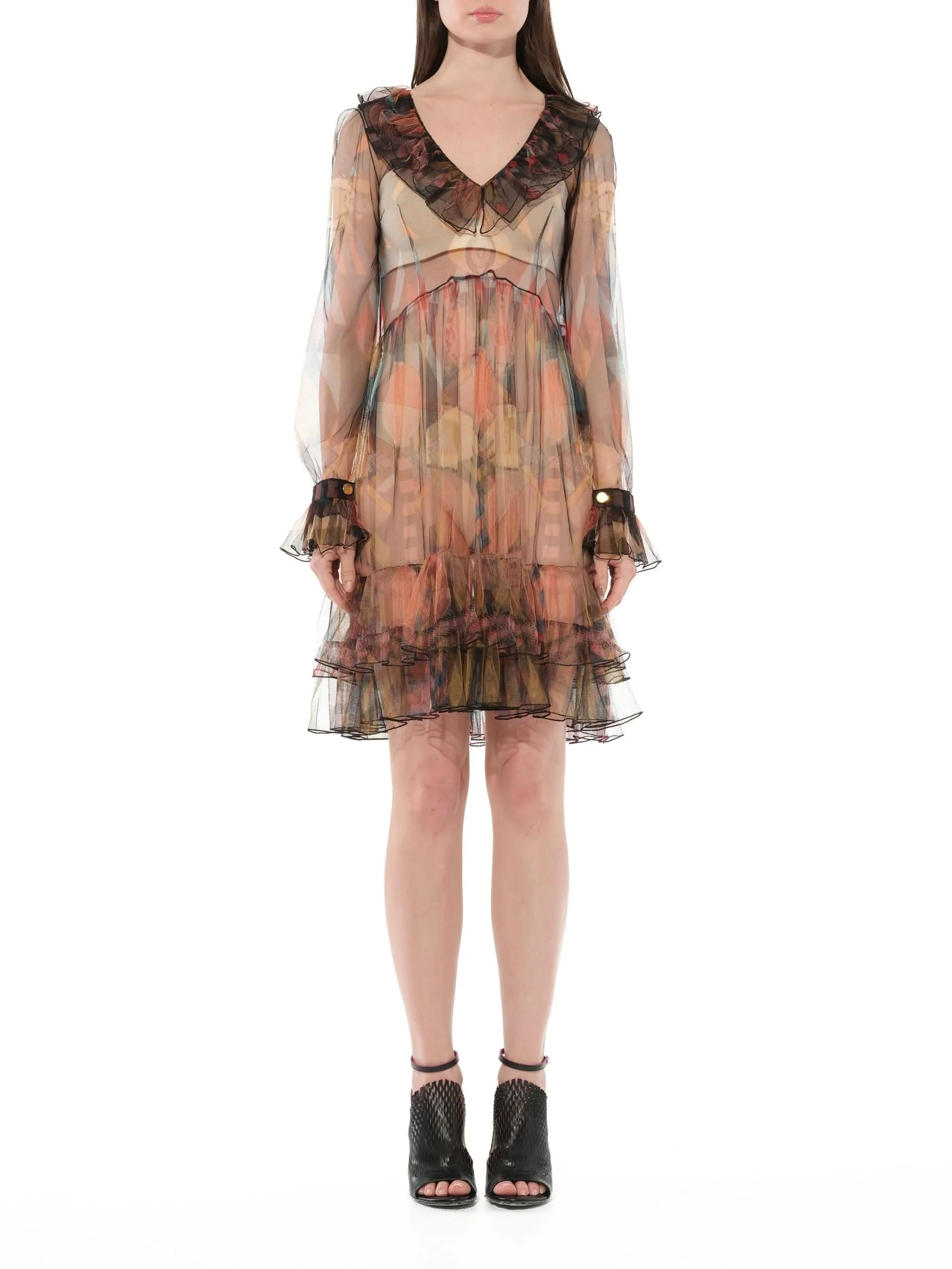 Short Dress in Sheer Multicolour - Image 4